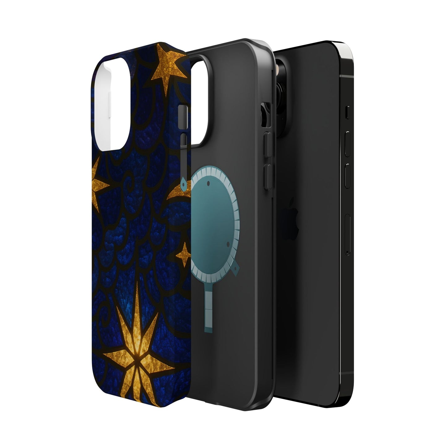 iPhone tough case with Golden Star Design, durable dual-layer protection, MagSafe compatible, available in glossy or matte finish
