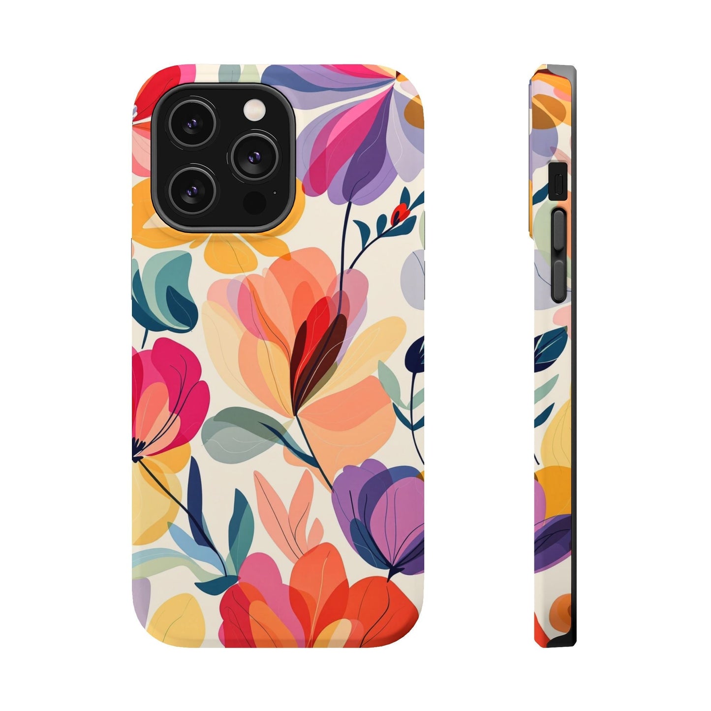 Colorful Watercolor Floral iPhone Case with vibrant artistic flower design and durable protective cover