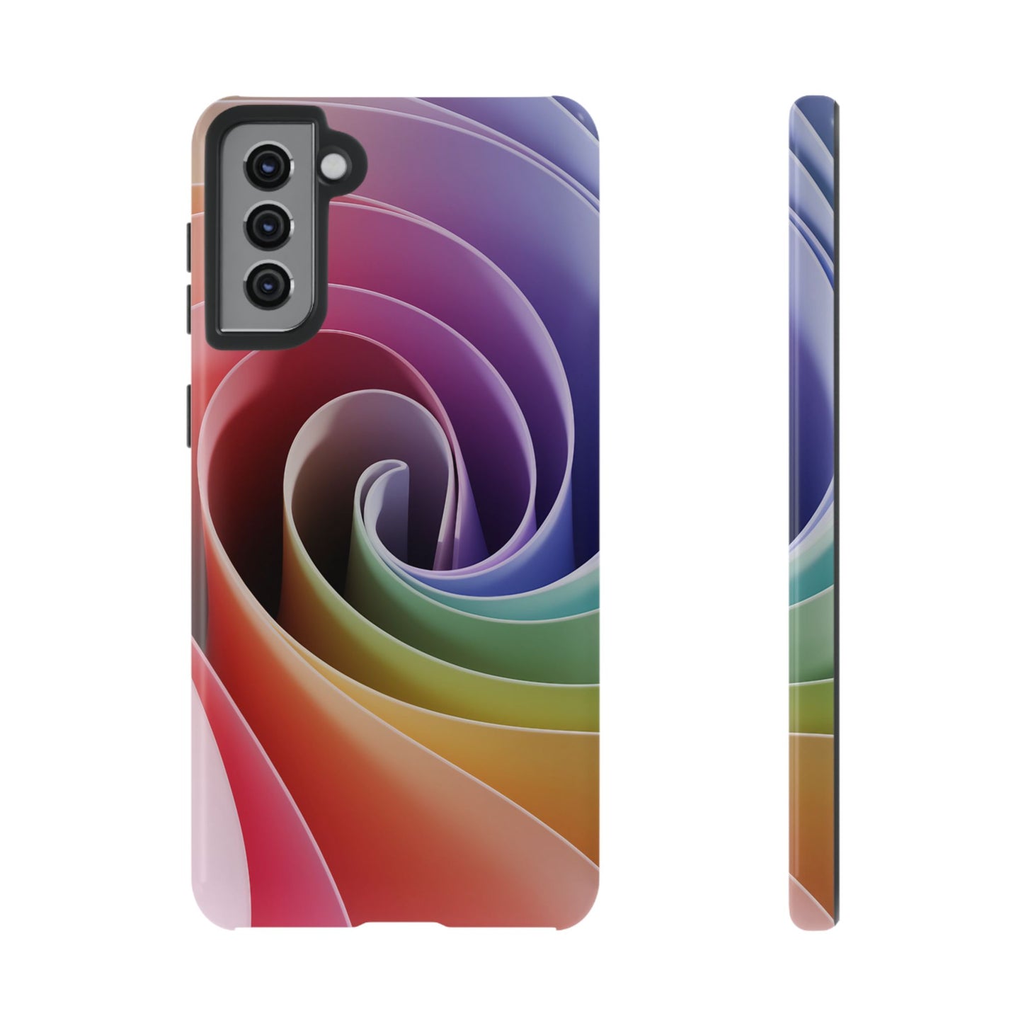 Phone Case - Twisted Rainbow Swirl Design for Samsung Galaxy