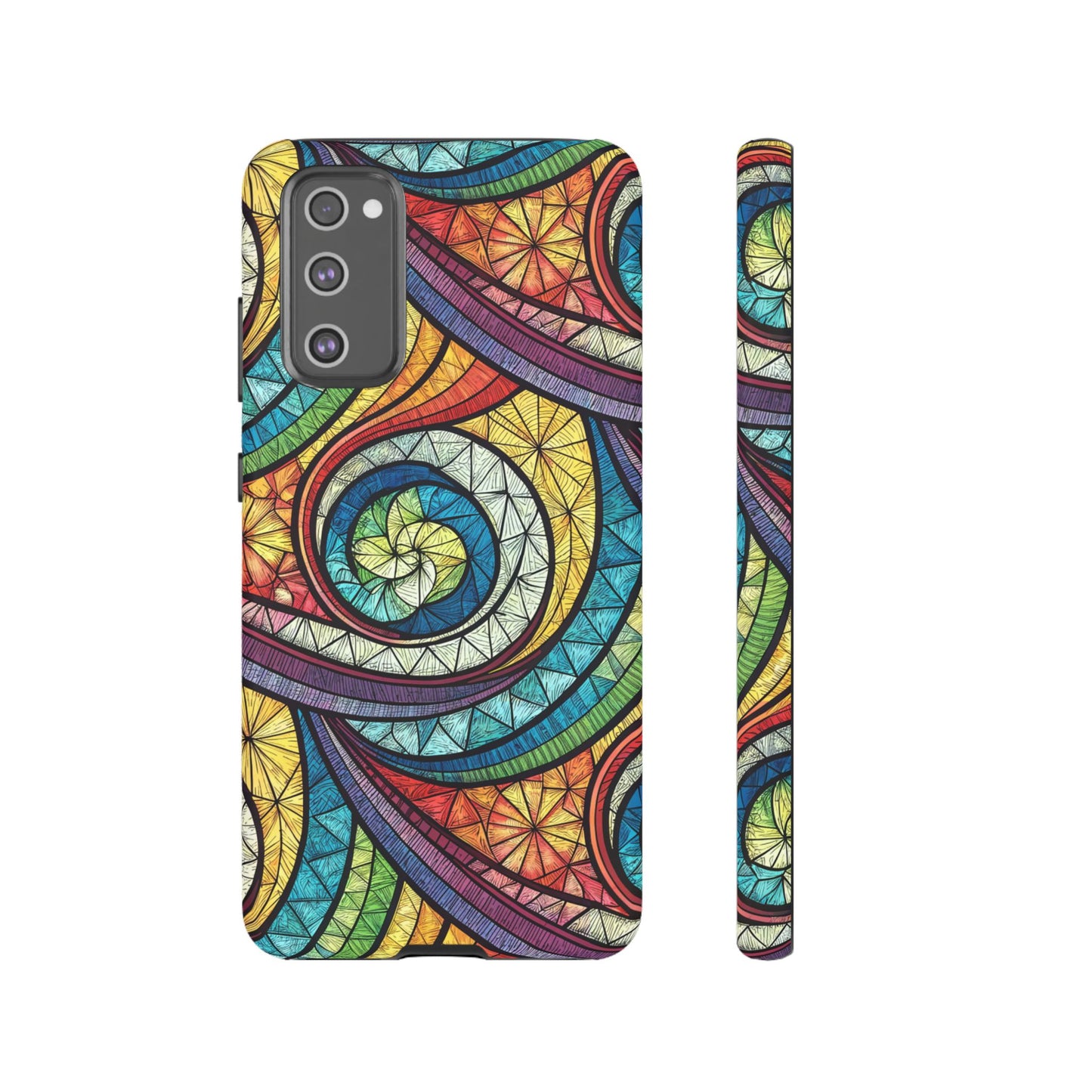 Stained Glass Rainbow Swirl Design Samsung Tough Case