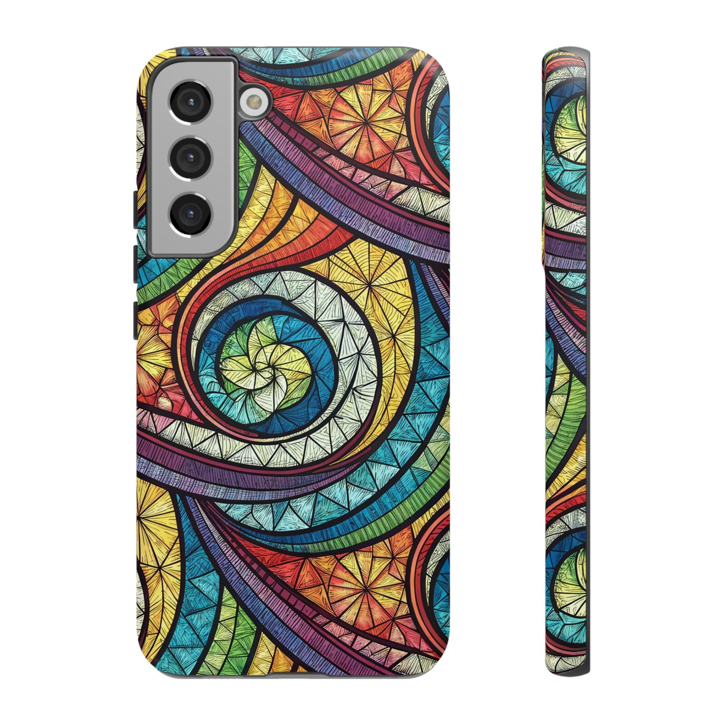 Stained Glass Rainbow Swirl Design Samsung Tough Case