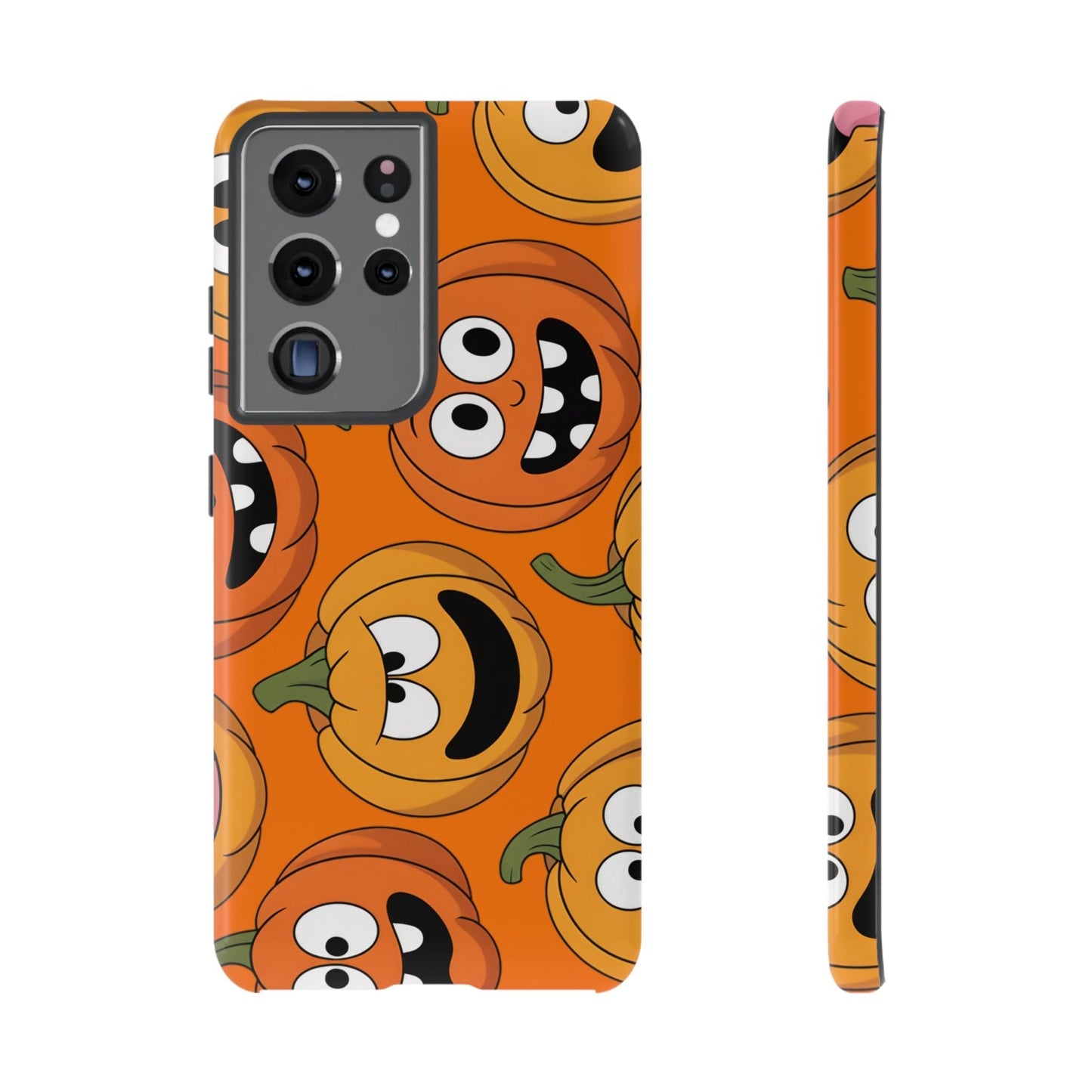 Samsung Tough Case with moody Halloween pumpkin design for Samsung Galaxy phone, durable and impact-resistant protection