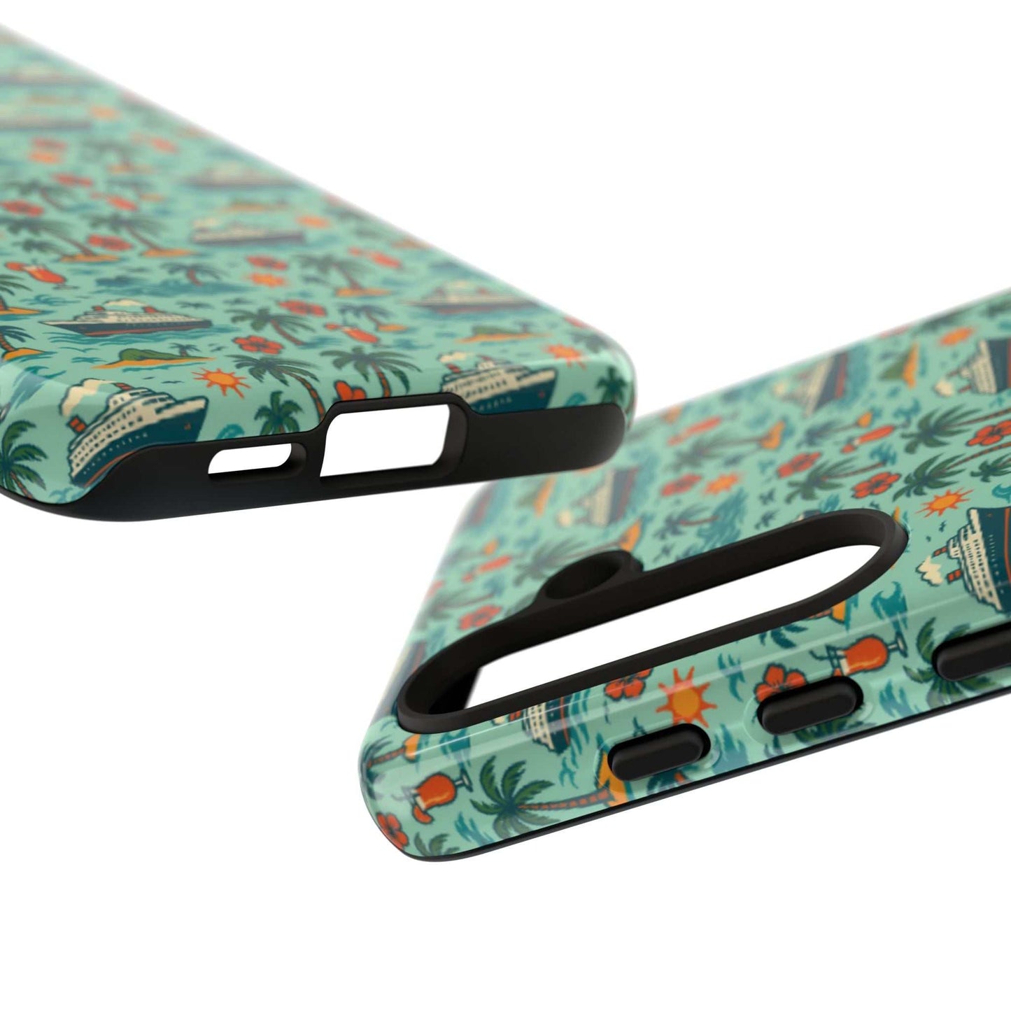Samsung phone case with vibrant tropical cruise design for durable protection and style