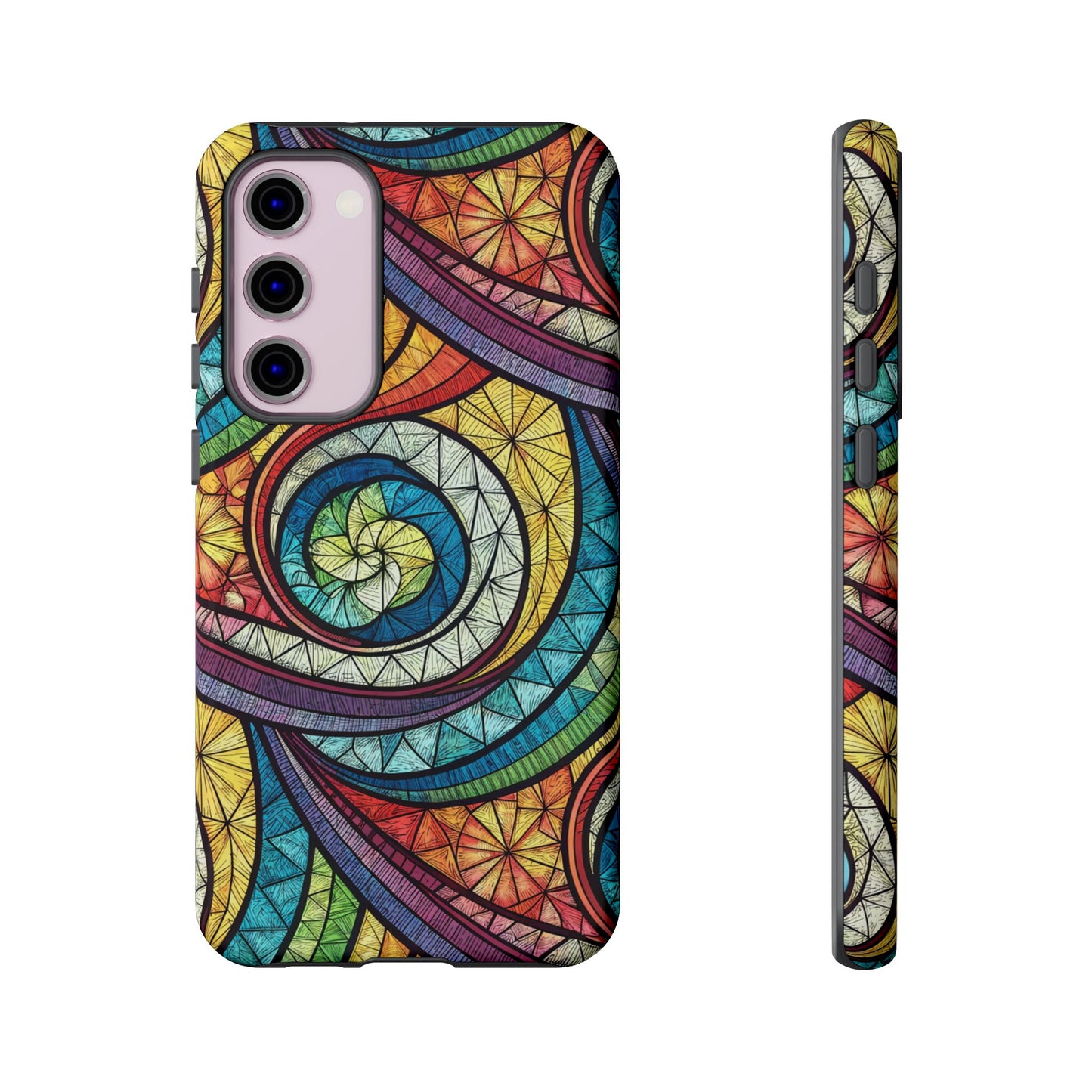 Stained Glass Rainbow Swirl Design Samsung Tough Case