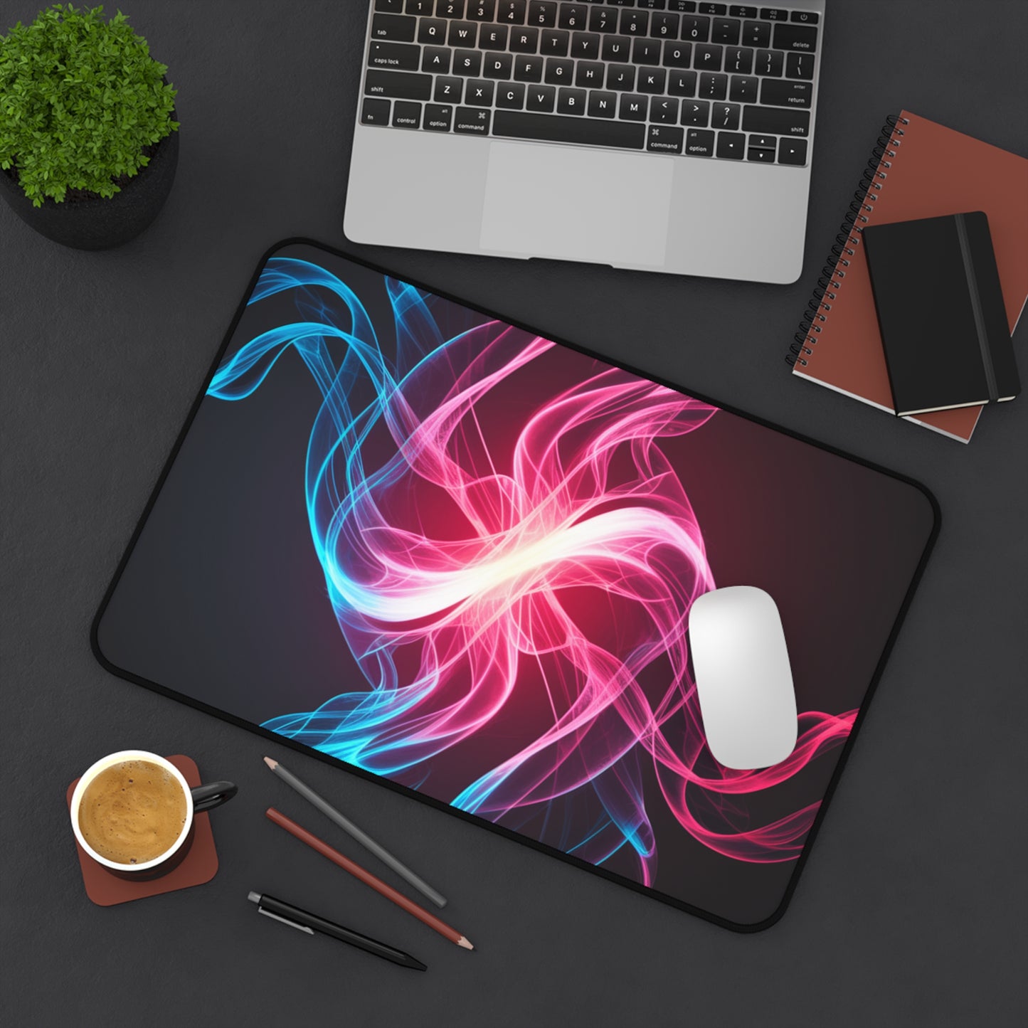 Red White Blue Swirl Desk Mat