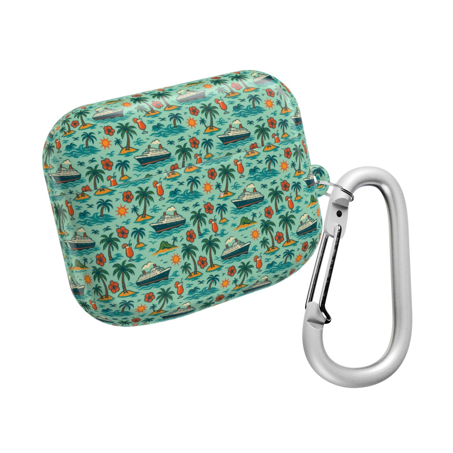 Cruise Ship and Palm Trees AirPod Case