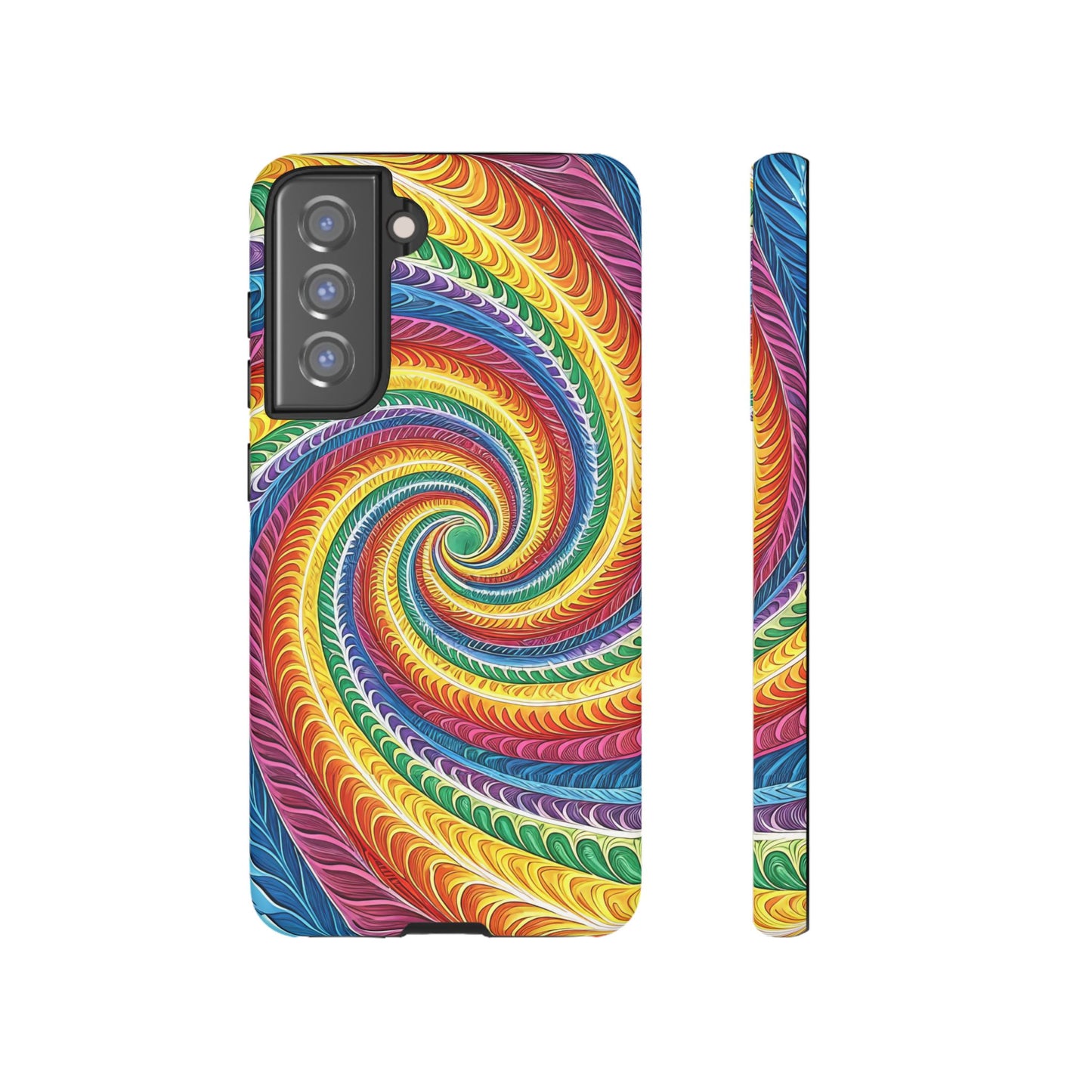 Samsung Phone Case - Rainbow Swirl Design