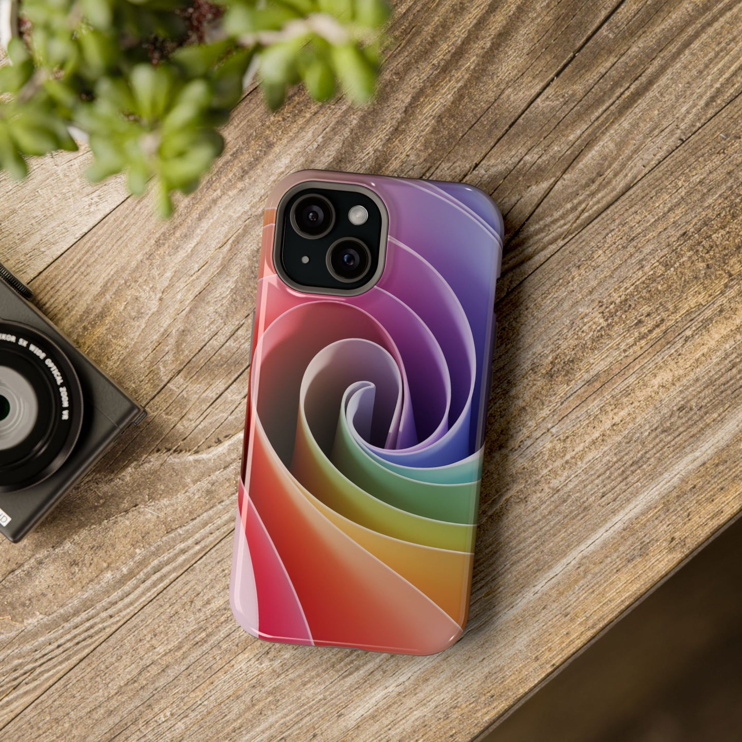 Twisted Rainbow Swirl Design iPhone Tough Case