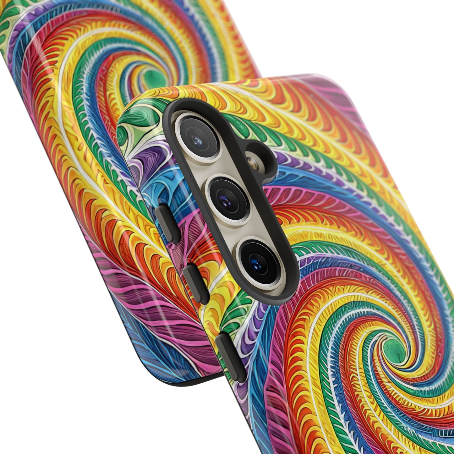 Samsung Phone Case - Rainbow Swirl Design