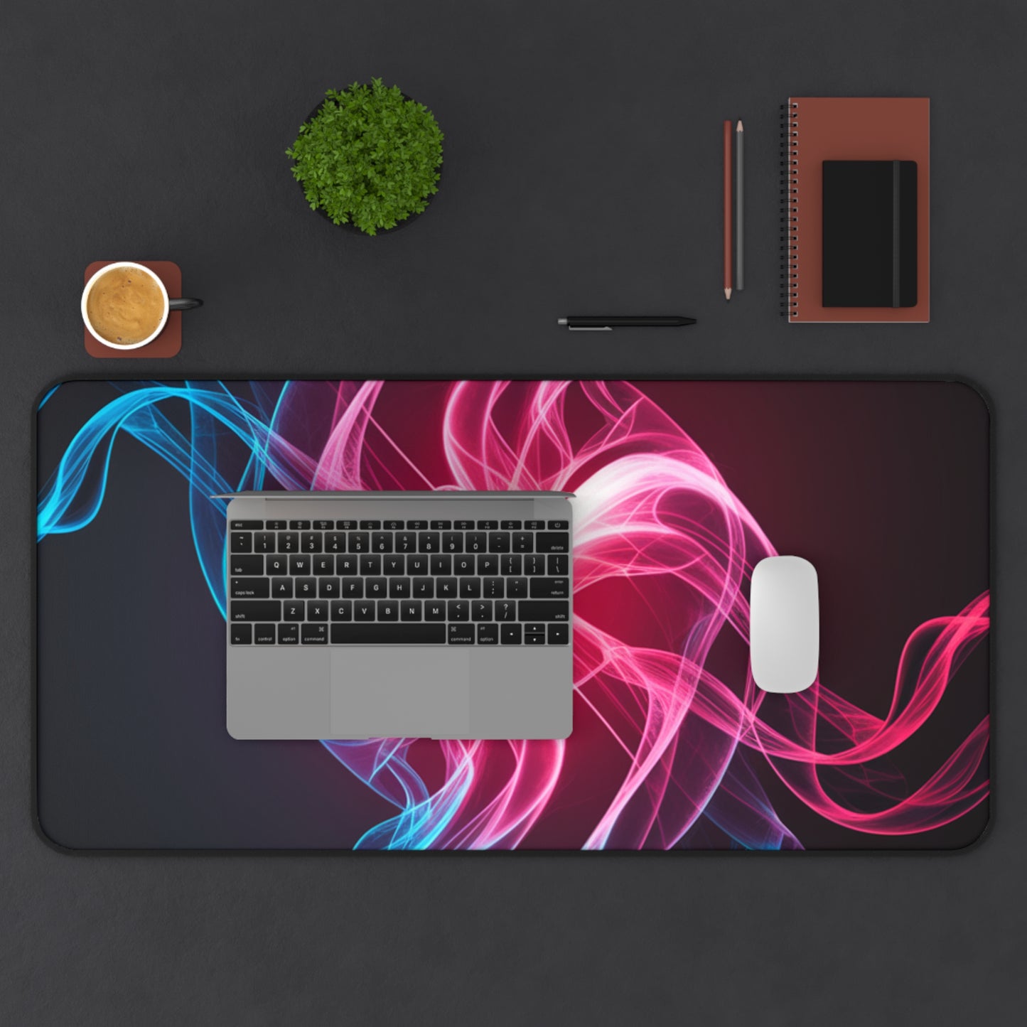 Red White Blue Swirl Desk Mat