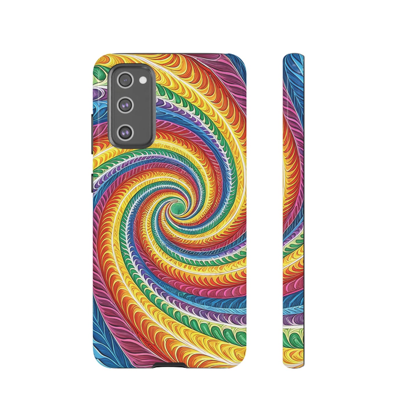 Samsung Phone Case - Rainbow Swirl Design