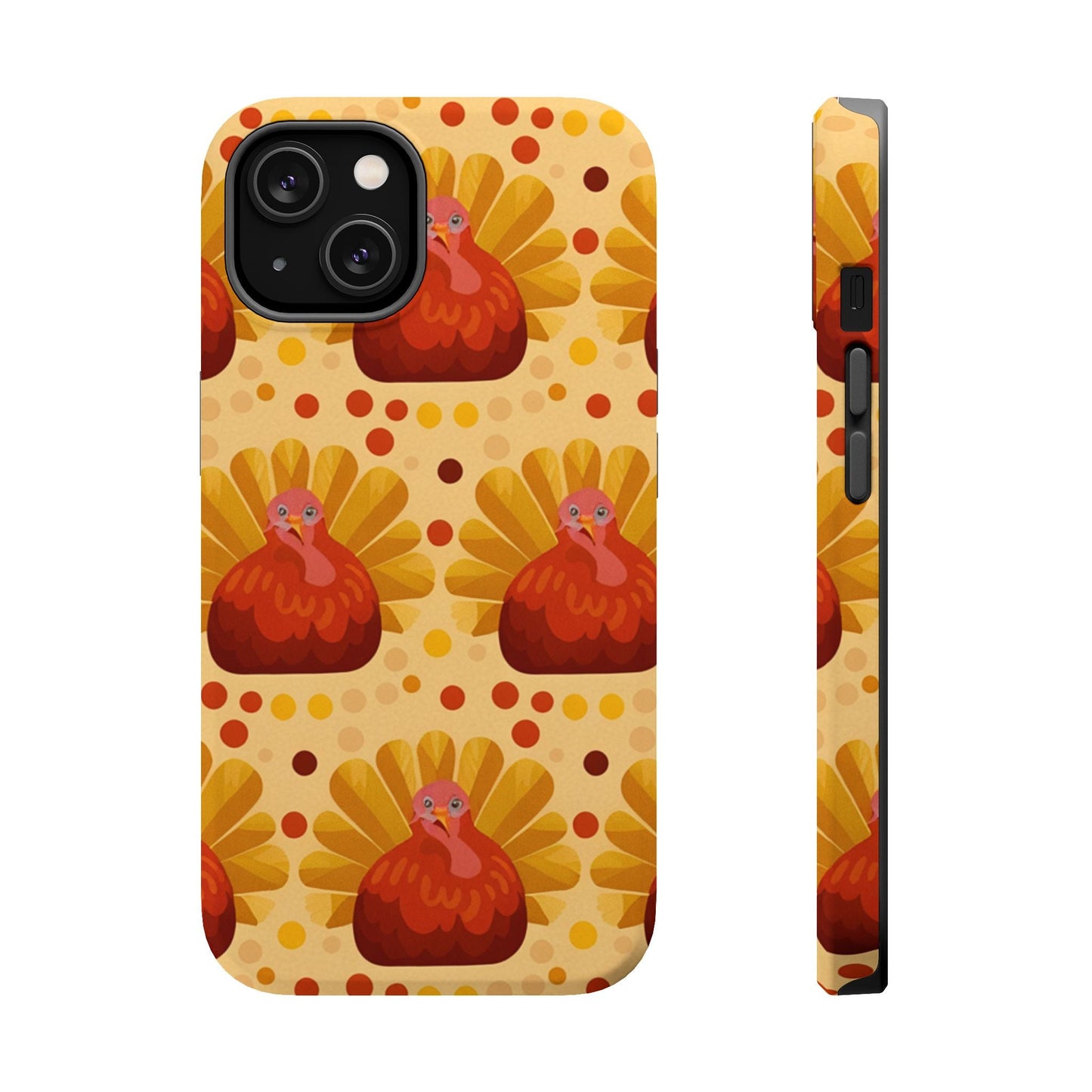 Turkey Celebration iPhone Case with festive turkey pattern and dual-layer protection for Thanksgiving holidays