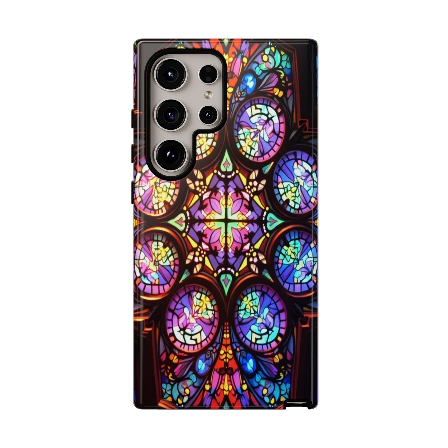 Colorful Hypnotic Stain Glass Samsung tough phone case with vibrant artistic design and durable protection