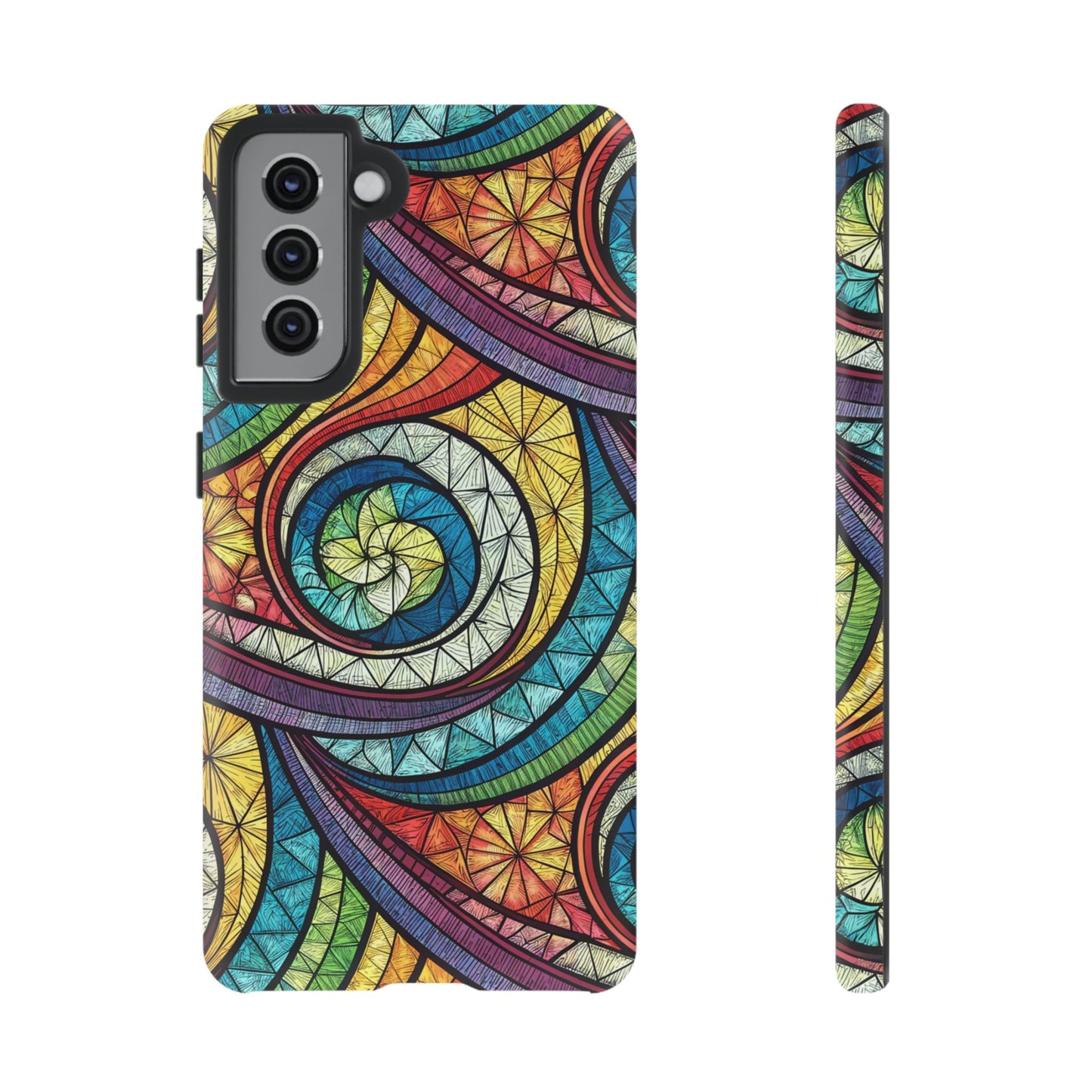 Stained Glass Rainbow Swirl Design Samsung Tough Case