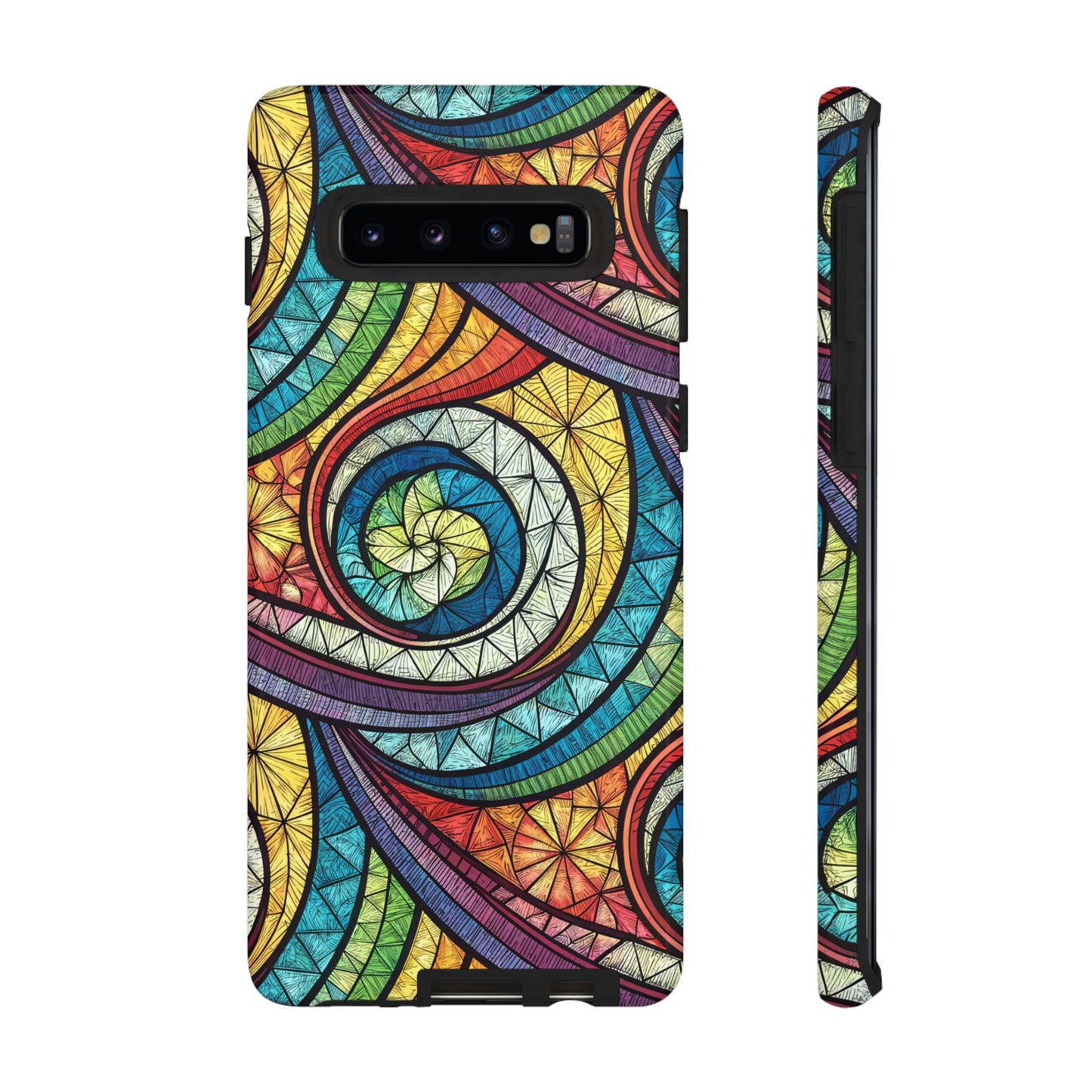 Stained Glass Rainbow Swirl Design Samsung Tough Case