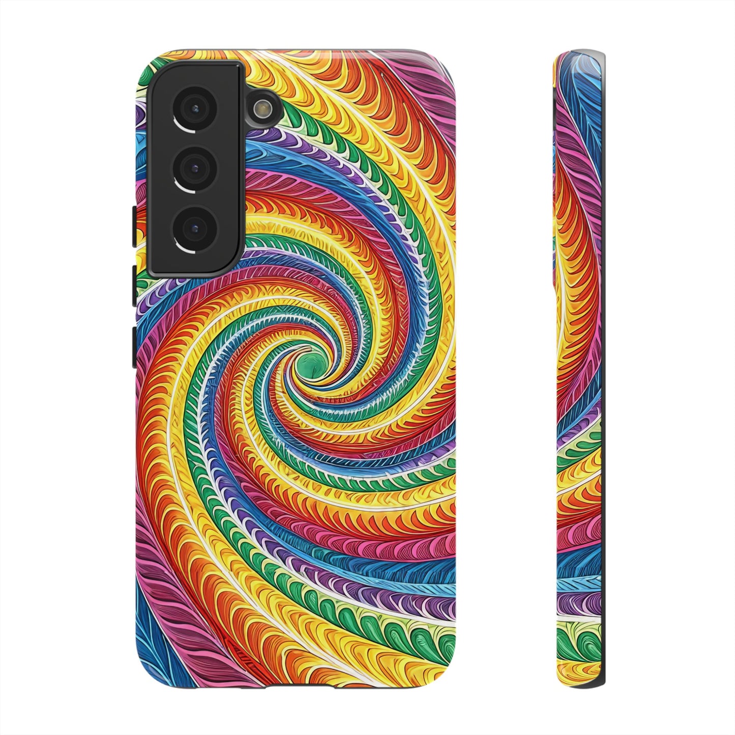 Samsung Phone Case - Rainbow Swirl Design