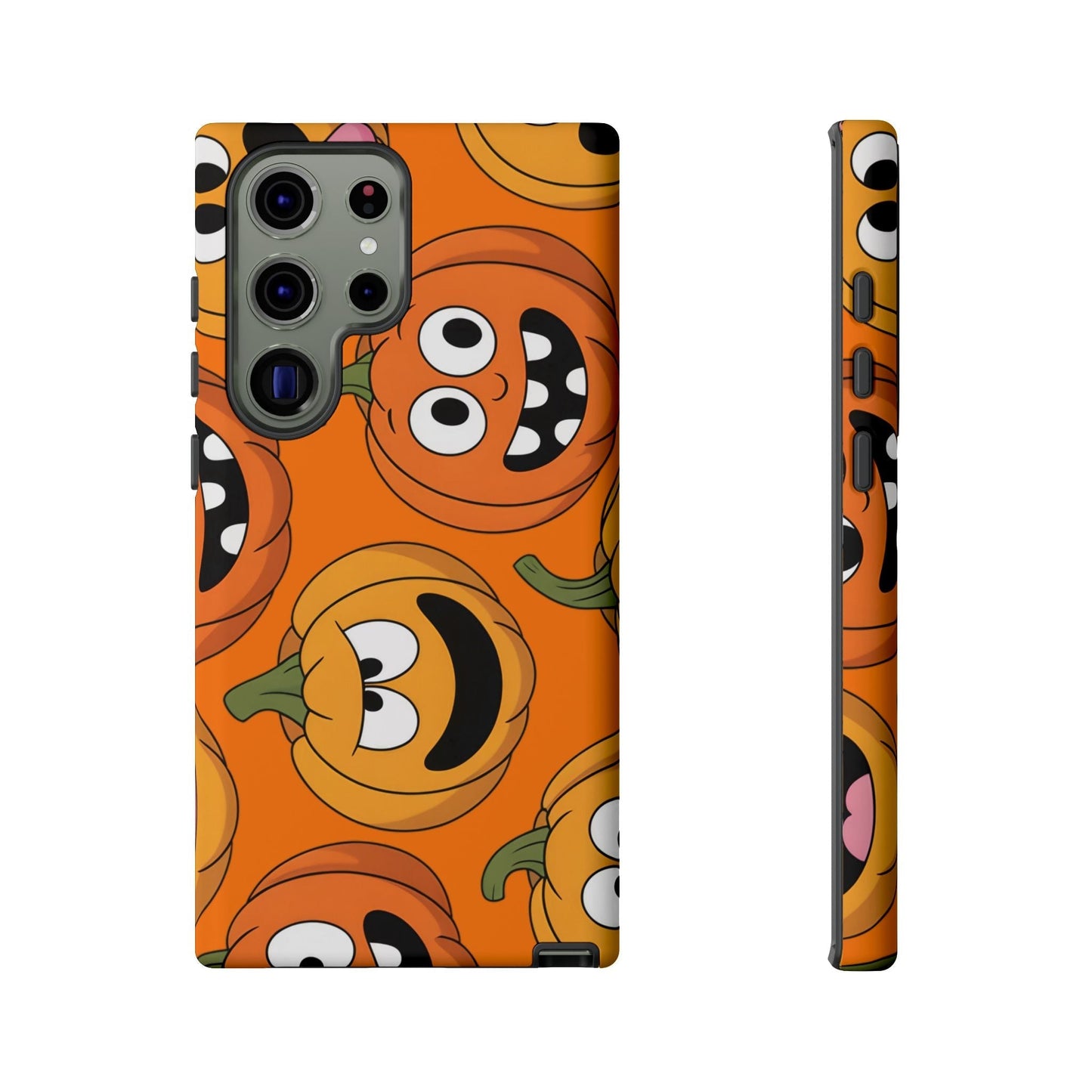 Samsung Tough Case with moody Halloween pumpkin design for Samsung Galaxy phones, durable shock-absorbing protection