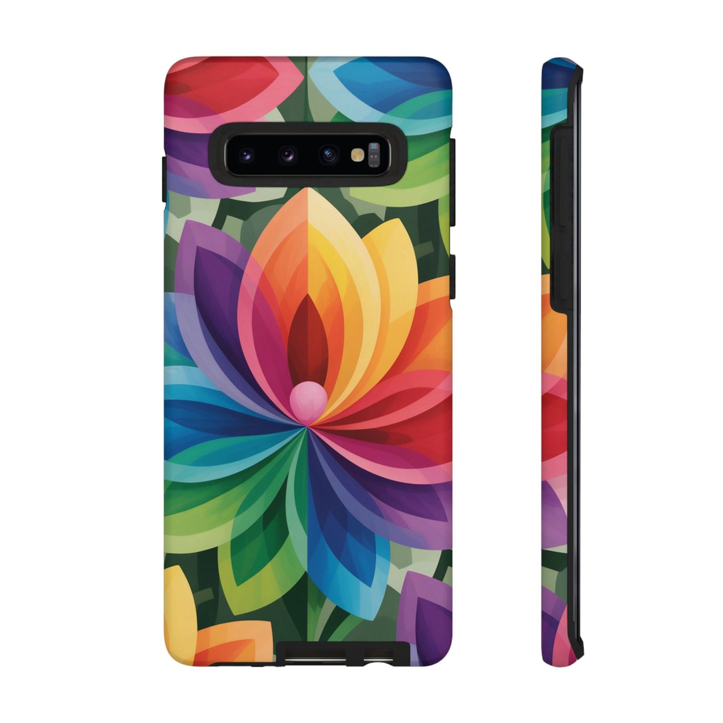 Colorful Rainbow Flower Phone Case with durable protective cover for Samsung phone