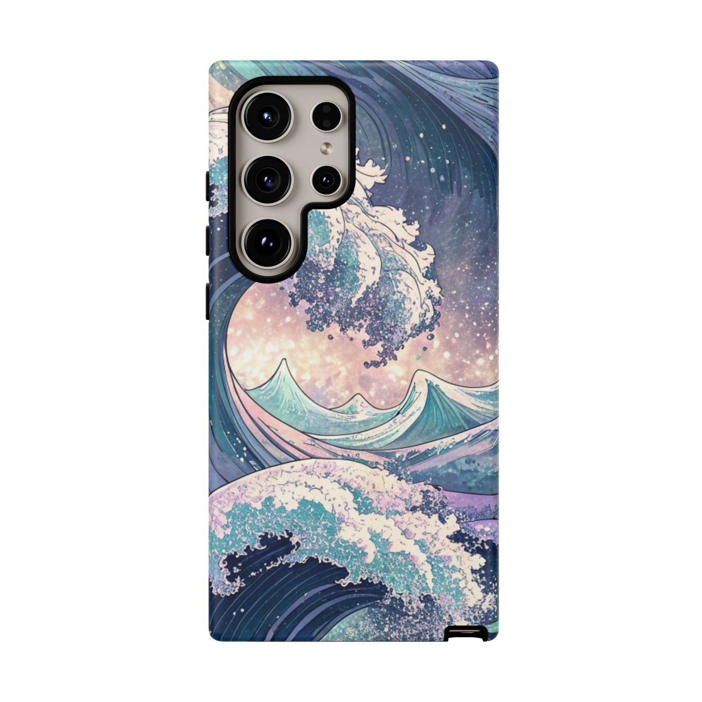 Crashing Waves Samsung tough phone case with durable materials and beach-inspired wave design for Galaxy S series