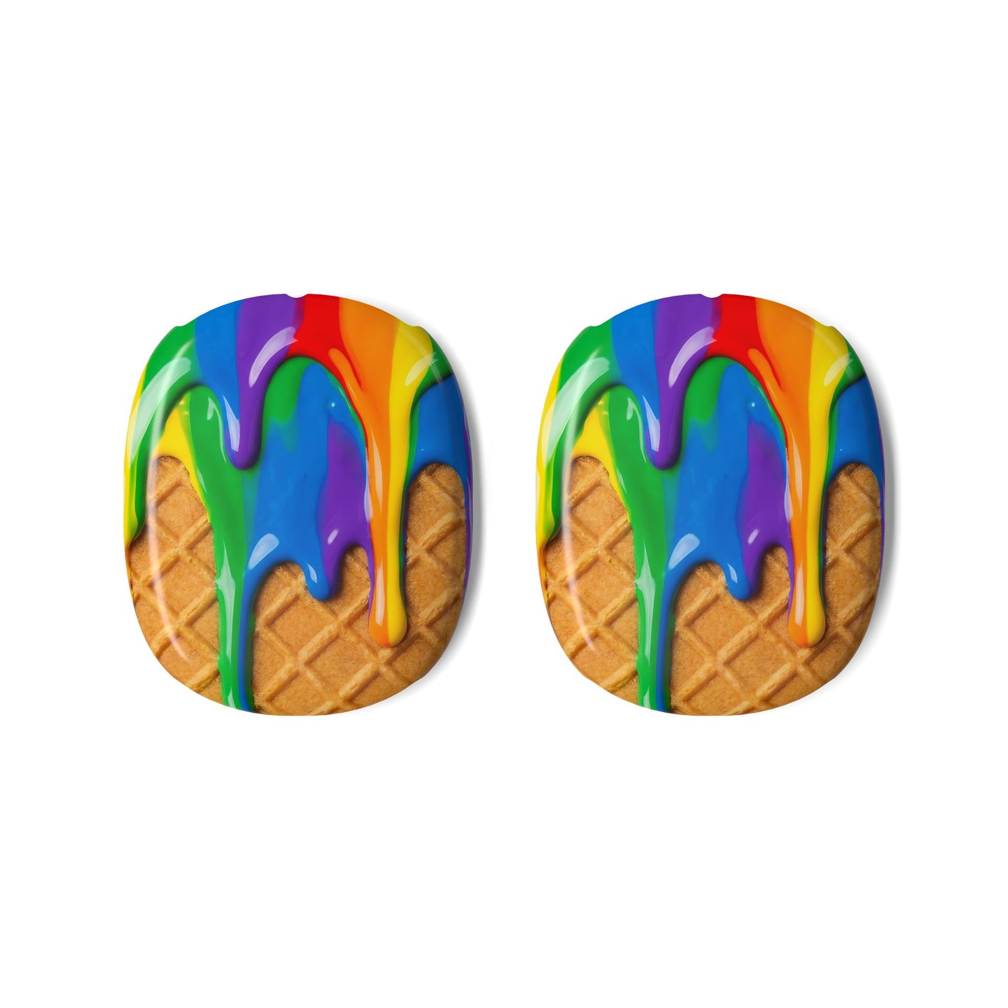 Rainbow Waffle Drip AirPods Max Cover Protective Snap On Shell Case