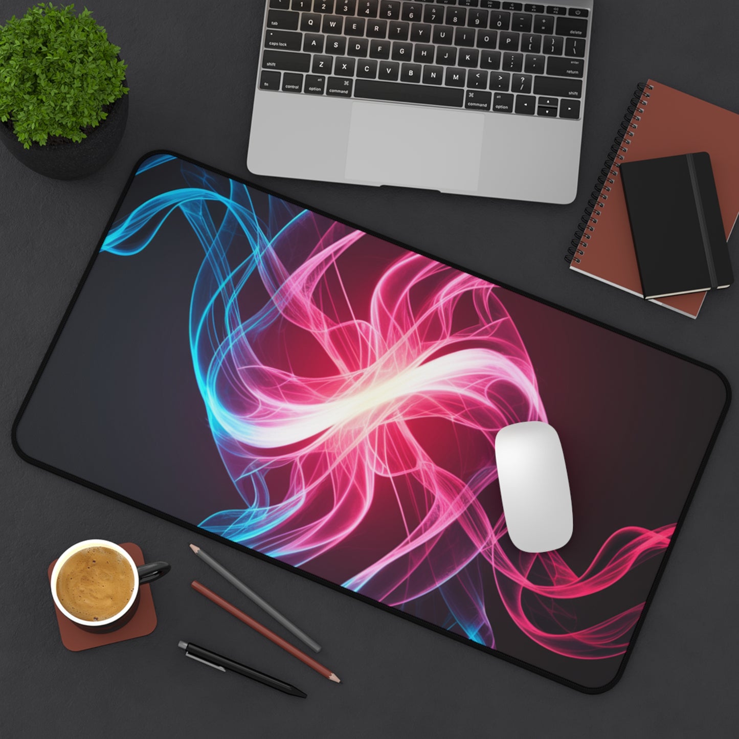 Red White Blue Swirl Desk Mat