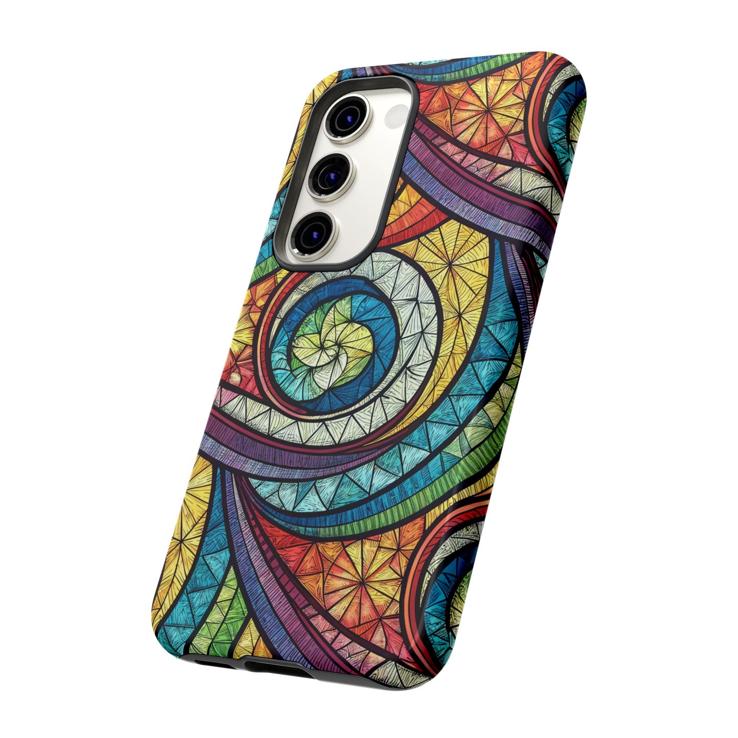 Stained Glass Rainbow Swirl Design Samsung Tough Case