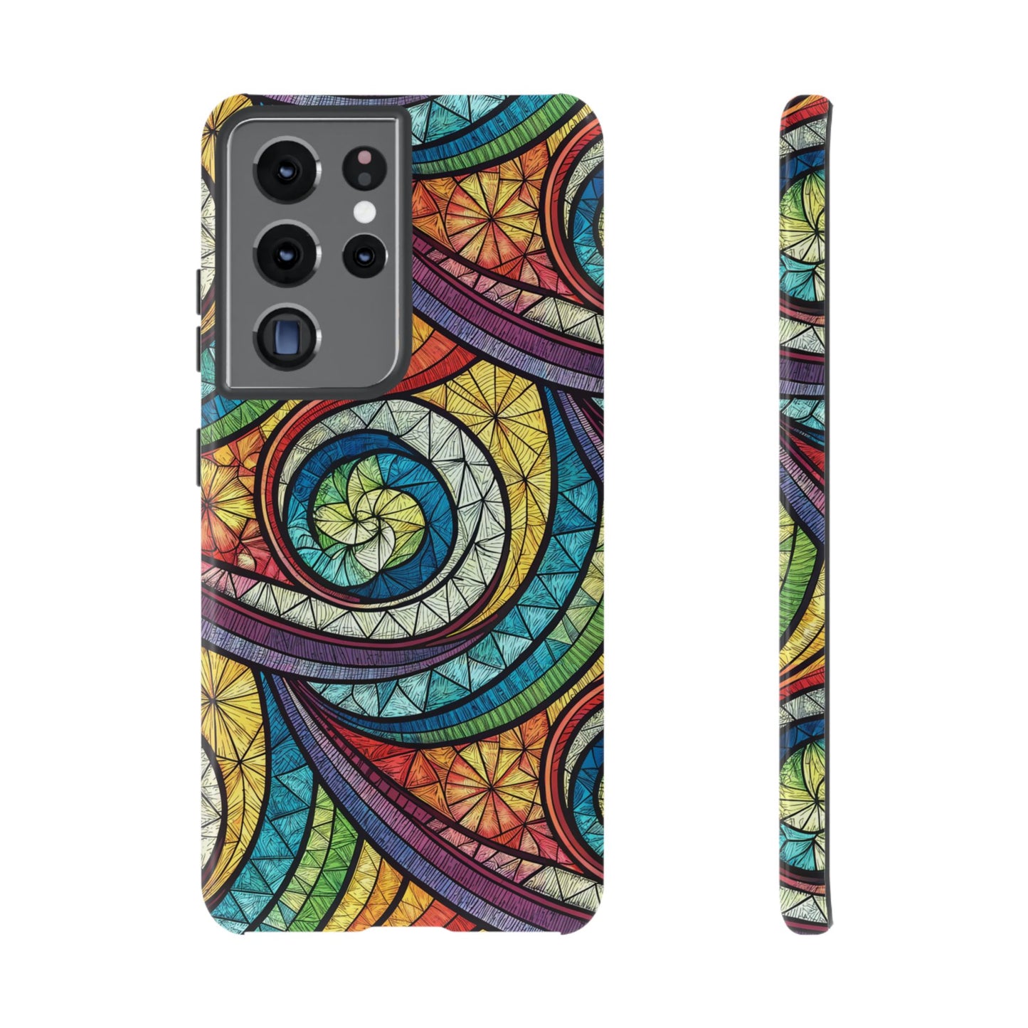 Stained Glass Rainbow Swirl Design Samsung Tough Case