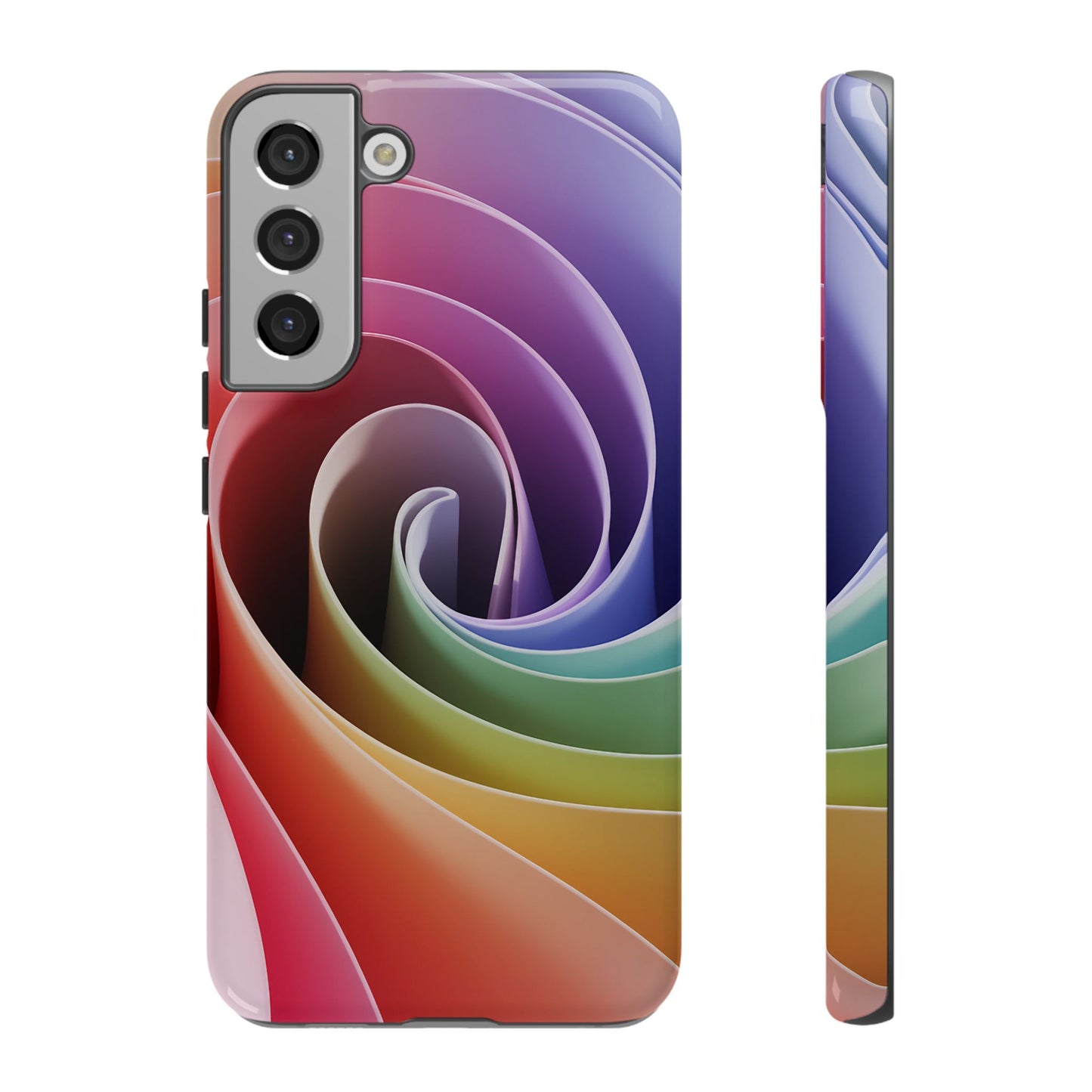 Phone Case - Twisted Rainbow Swirl Design for Samsung Galaxy