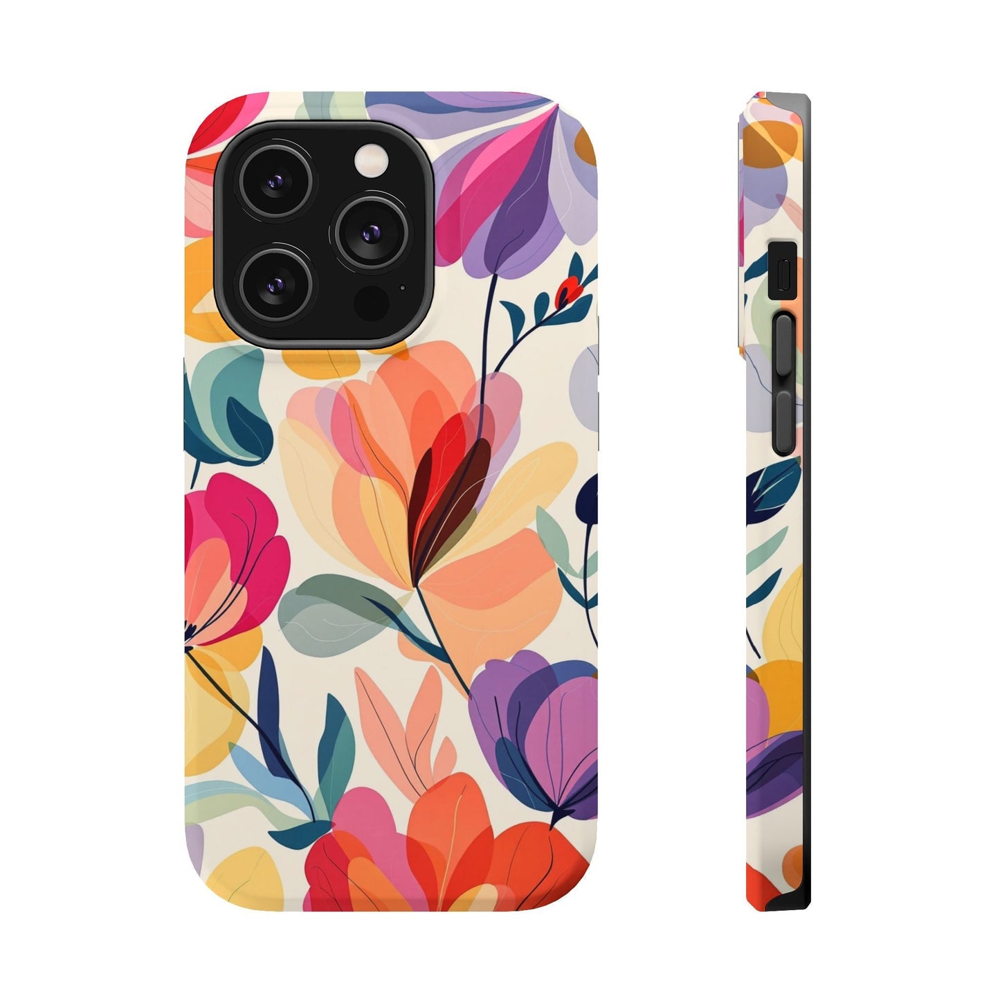 Watercolor Floral iPhone Case with vibrant floral design, durable dual-layer protection, and MagSafe compatible cover.