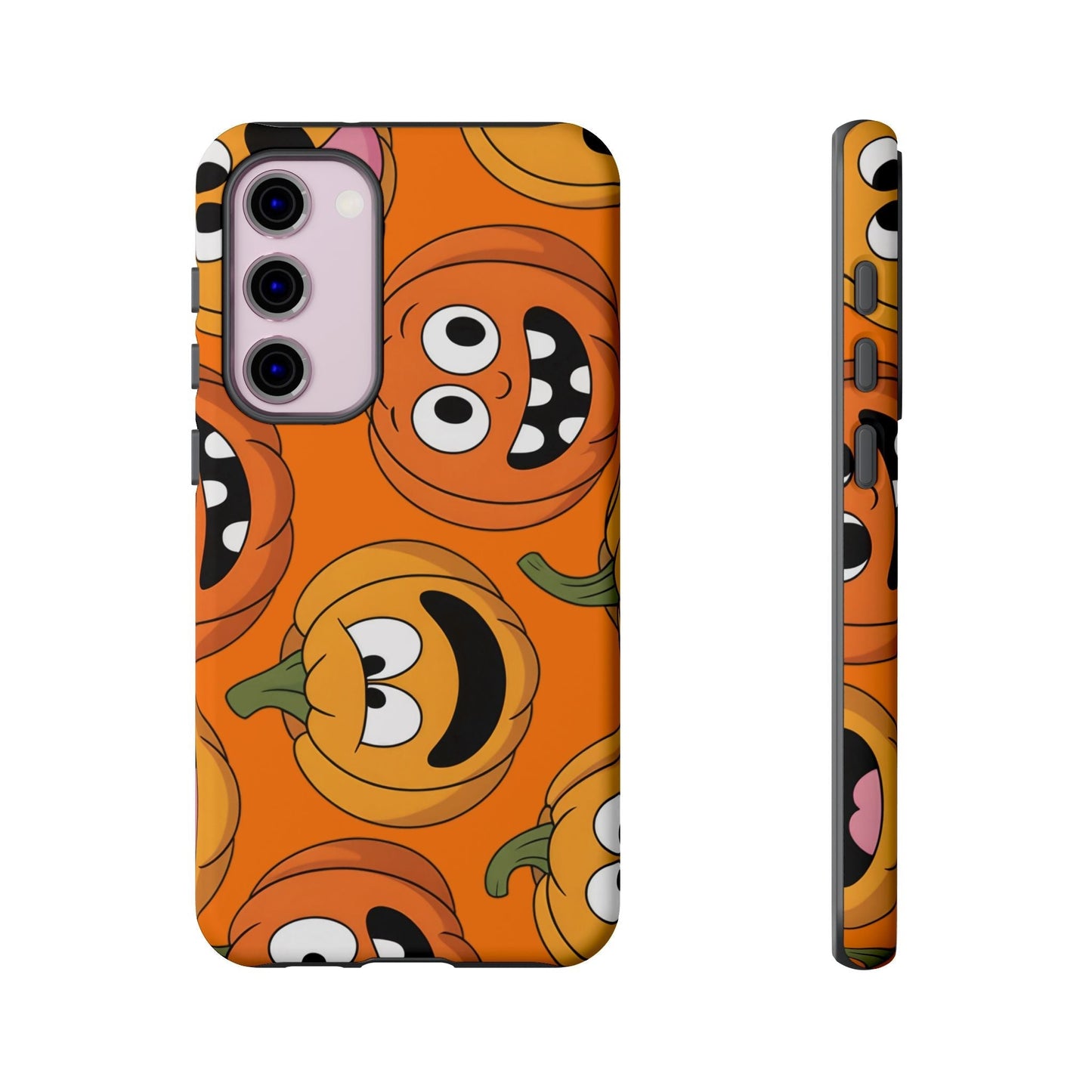 Samsung tough case with moody Halloween pumpkin design, durable and impact-resistant phone cover for Samsung Galaxy models.