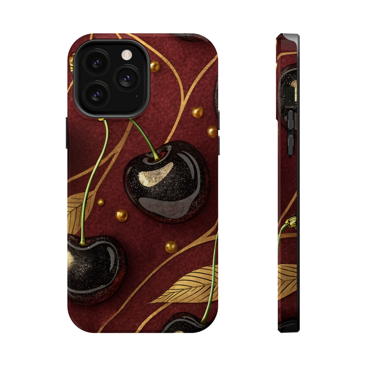 Golden Cherry Design Tough iPhone Case