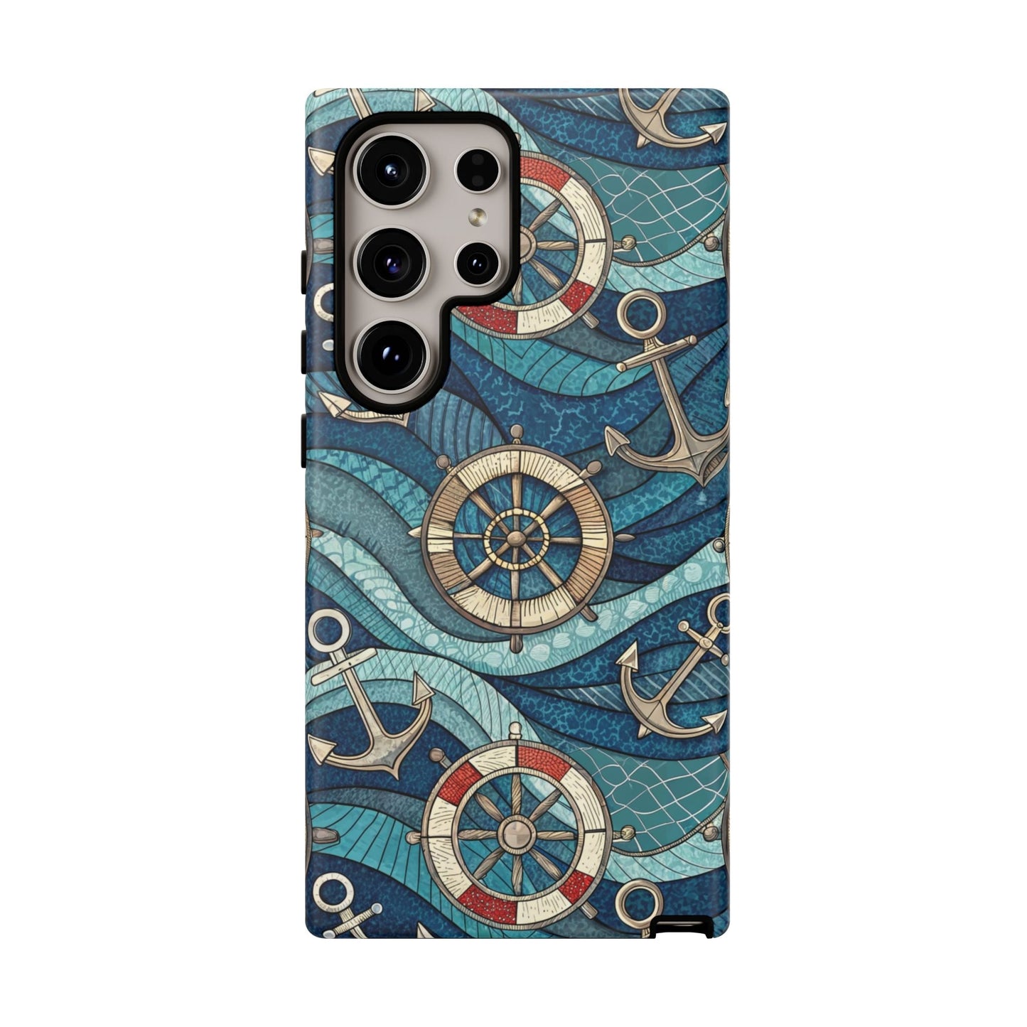 Nautical Anchor Samsung Tough Case with anchor and life preserver design for Samsung Galaxy phone