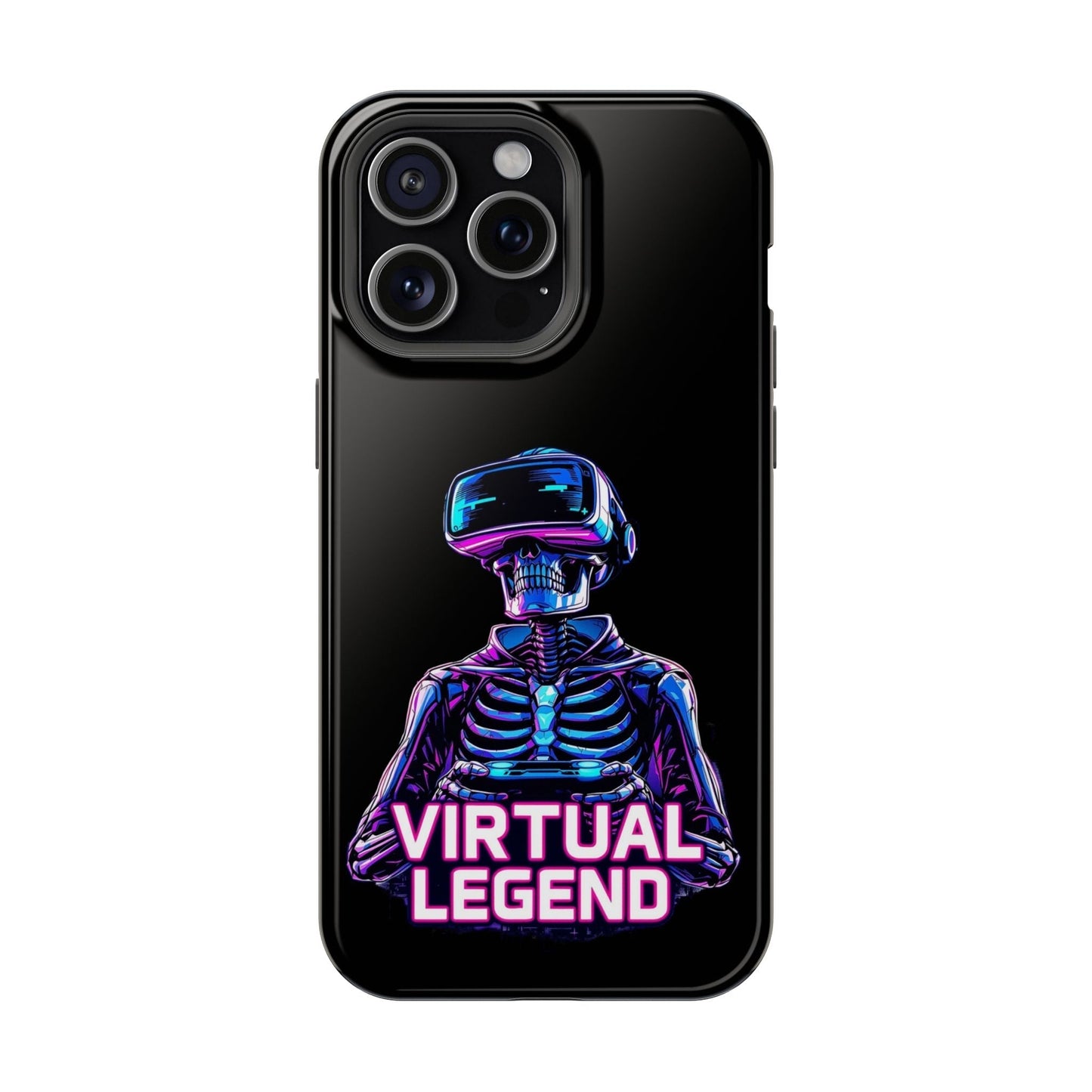 Virtual Legend Gamer iPhone tough case with vibrant skeleton VR design and durable dual-layer protection