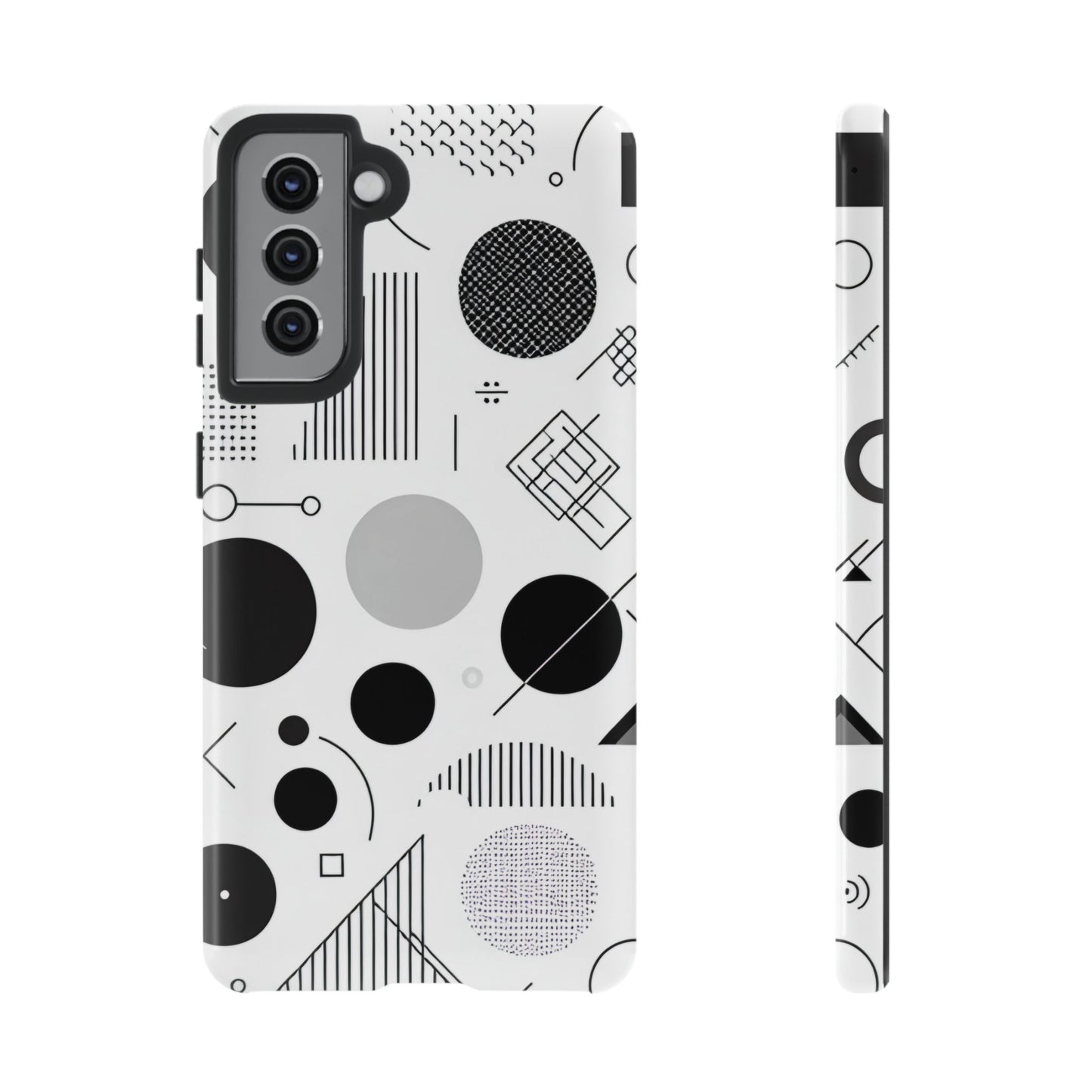 Black and White Abstract Art Design Samsung Tough Case
