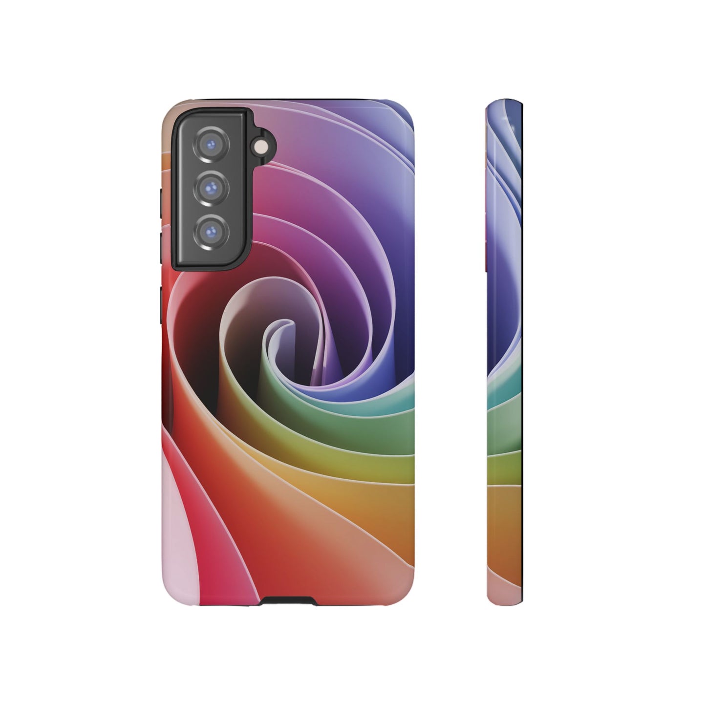 Phone Case - Twisted Rainbow Swirl Design for Samsung Galaxy