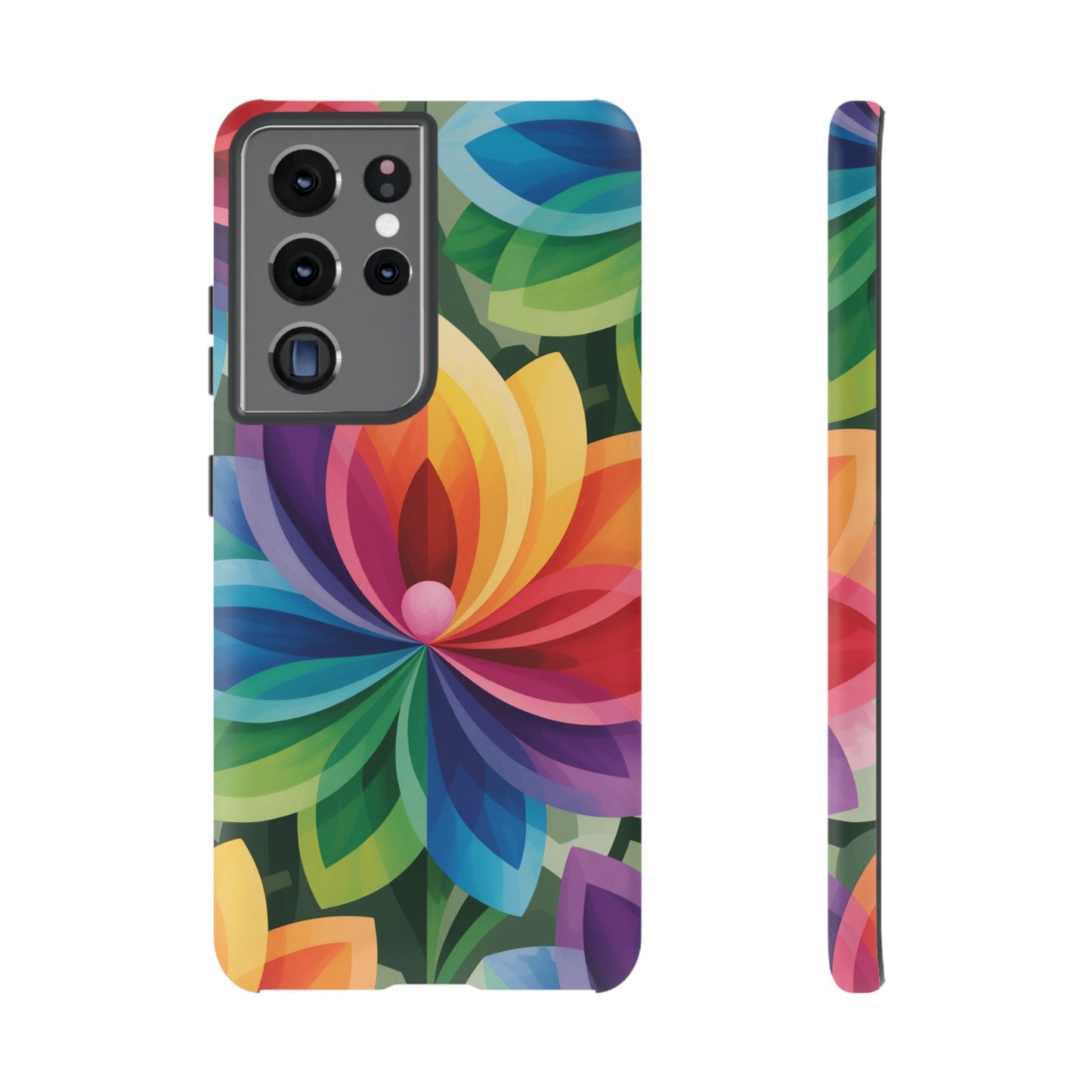 Colorful Rainbow Flower Phone Case with durable protective design for Samsung phones