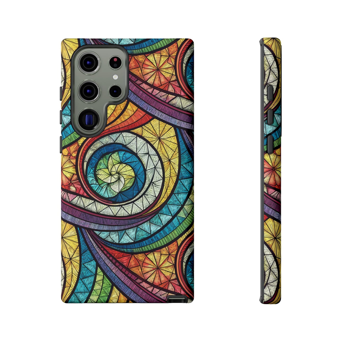 Stained Glass Rainbow Swirl Design Samsung Tough Case