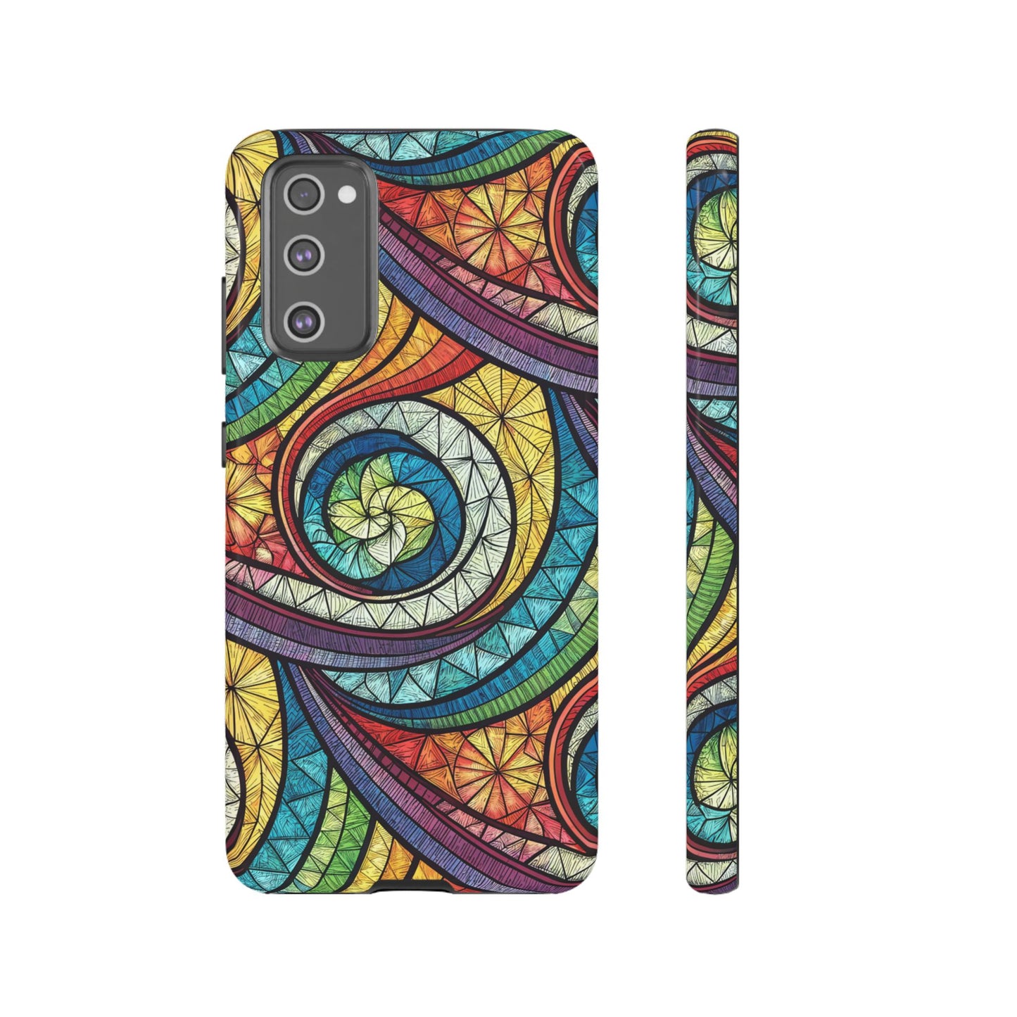 Stained Glass Rainbow Swirl Design Samsung Tough Case