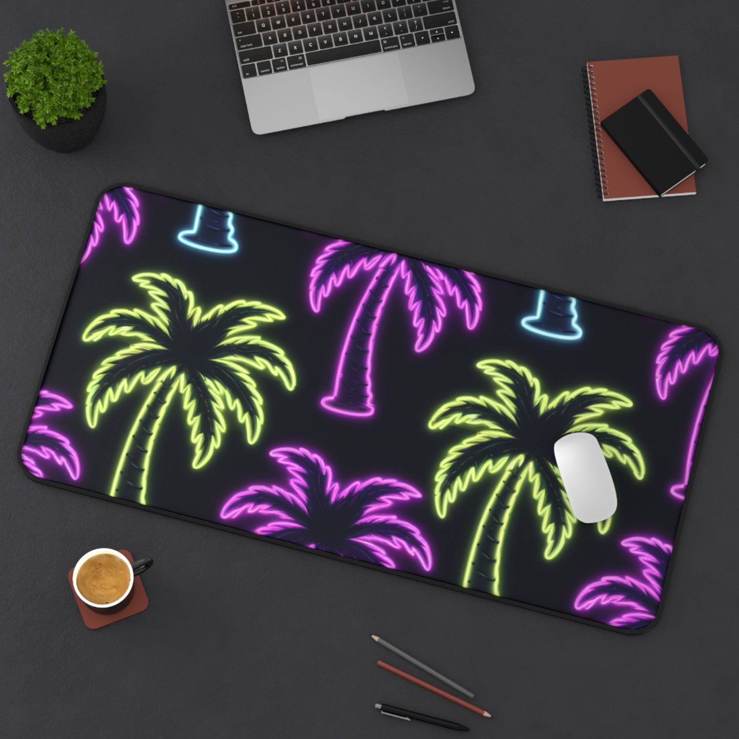 Neon Palm Tree Desk Mat