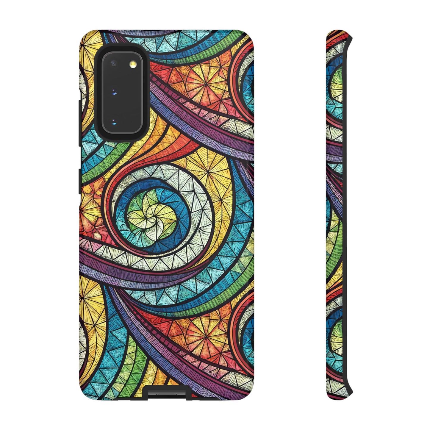 Stained Glass Rainbow Swirl Design Samsung Tough Case