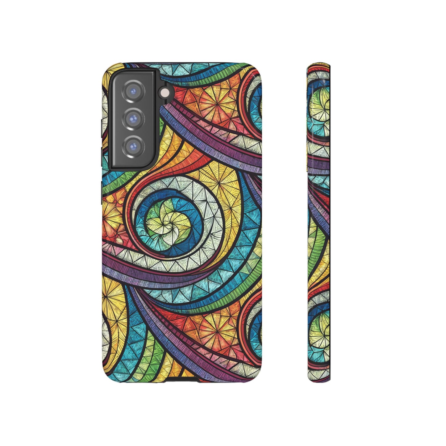 Stained Glass Rainbow Swirl Design Samsung Tough Case