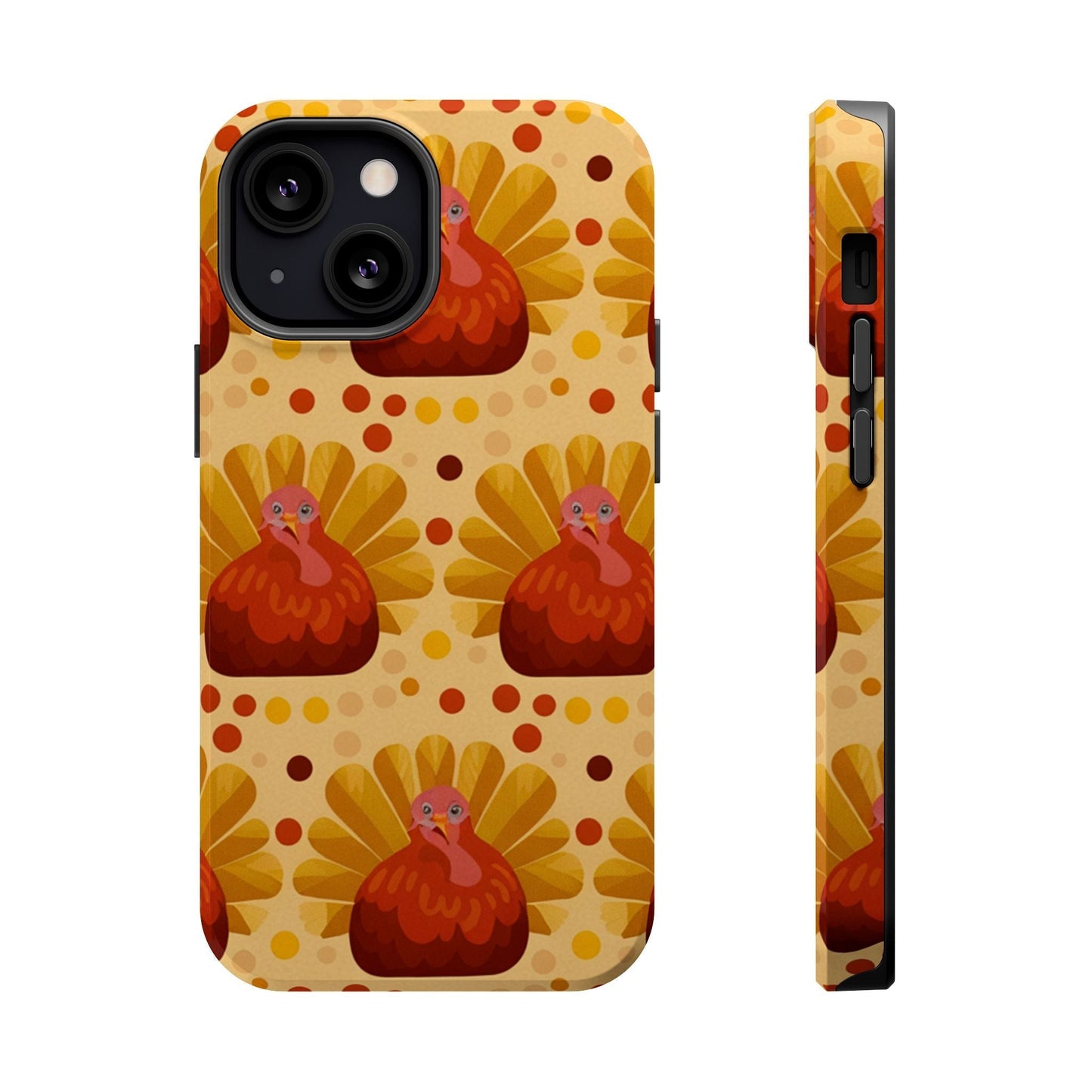 Turkey Celebration iPhone Case with festive Thanksgiving turkey pattern and durable dual-layer protection