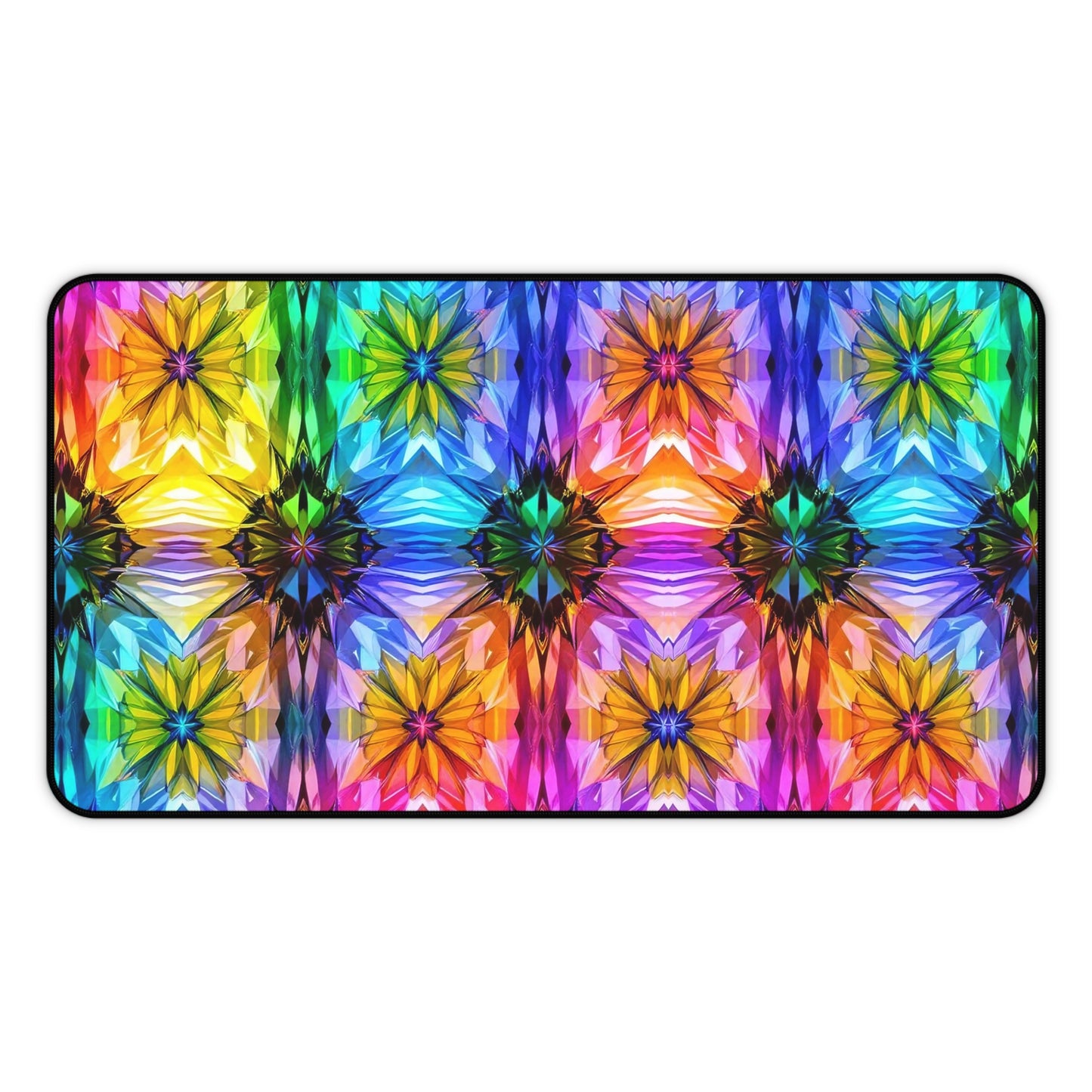 Rainbow Starburst Design Desk Mat