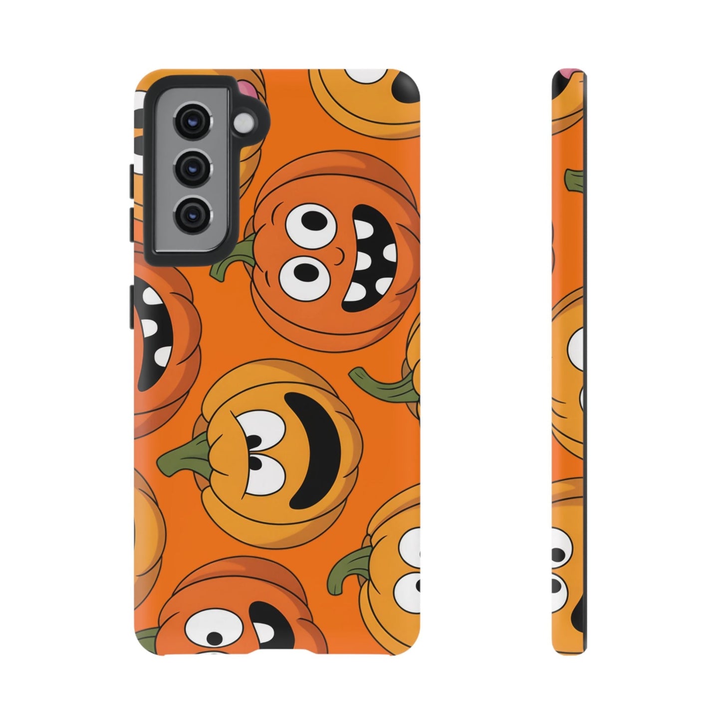 Samsung Tough Case with moody Halloween pumpkin design for Samsung Galaxy phones, durable and shock-resistant protection