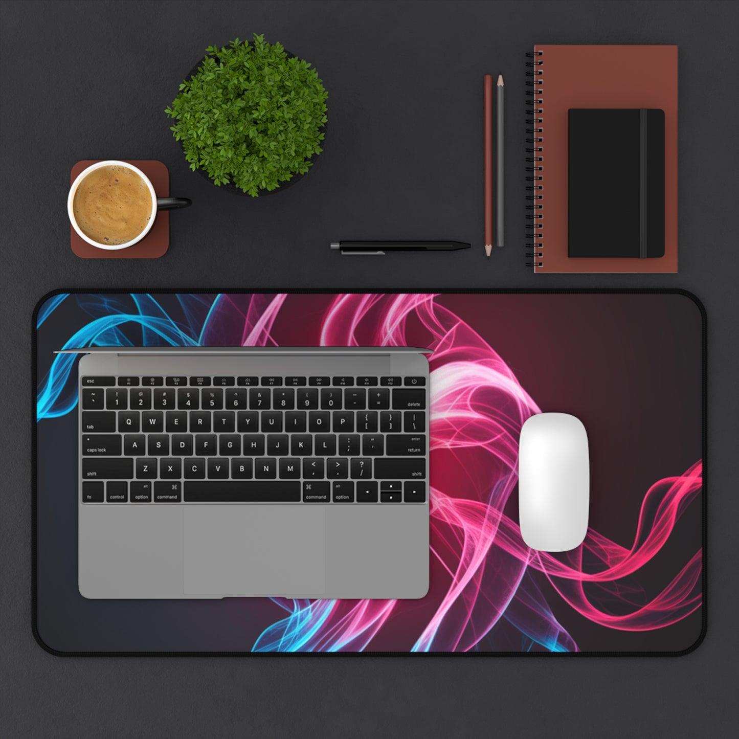 Red White Blue Swirl Desk Mat