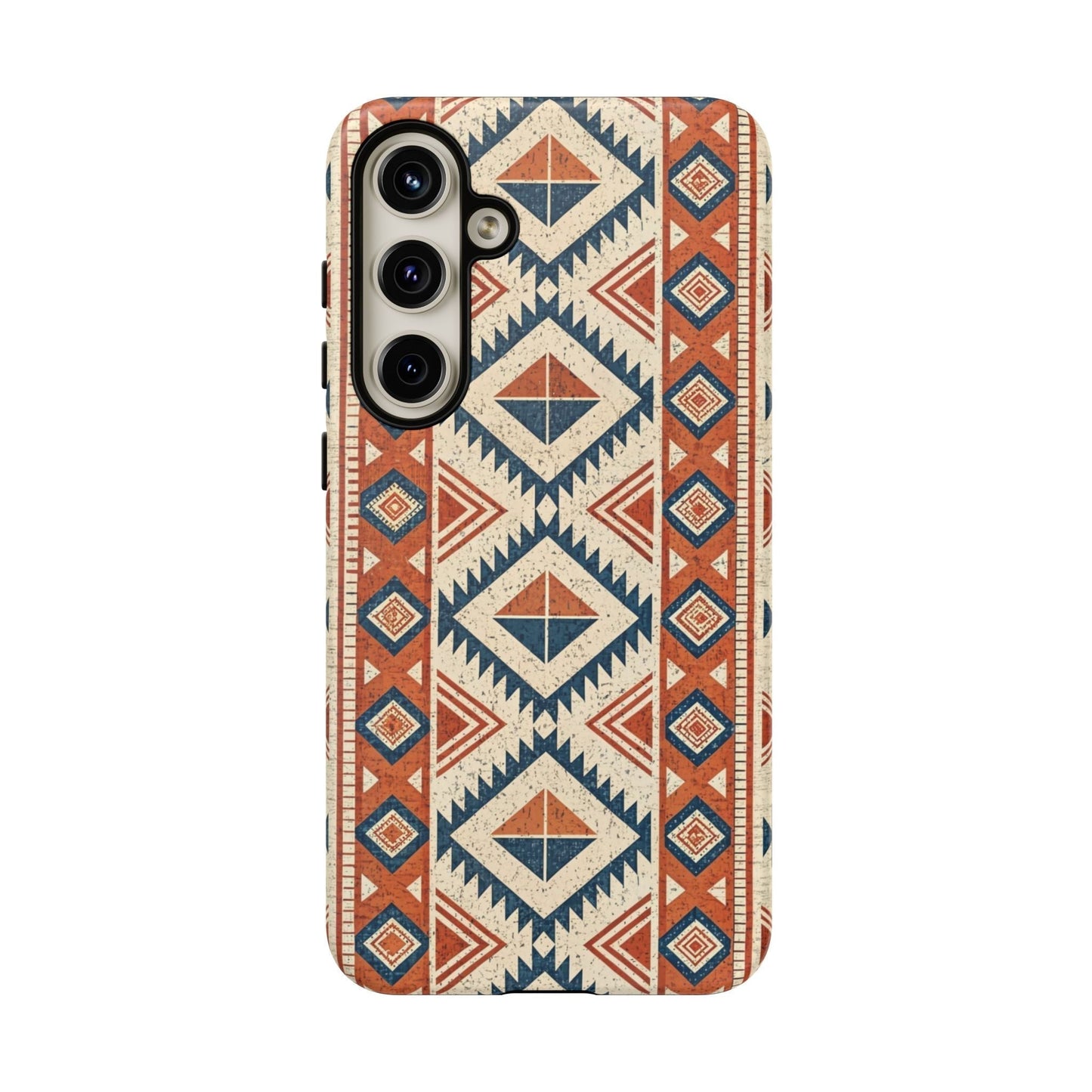 Samsung phone case with durable 3D printed tribal design pattern in earth tones