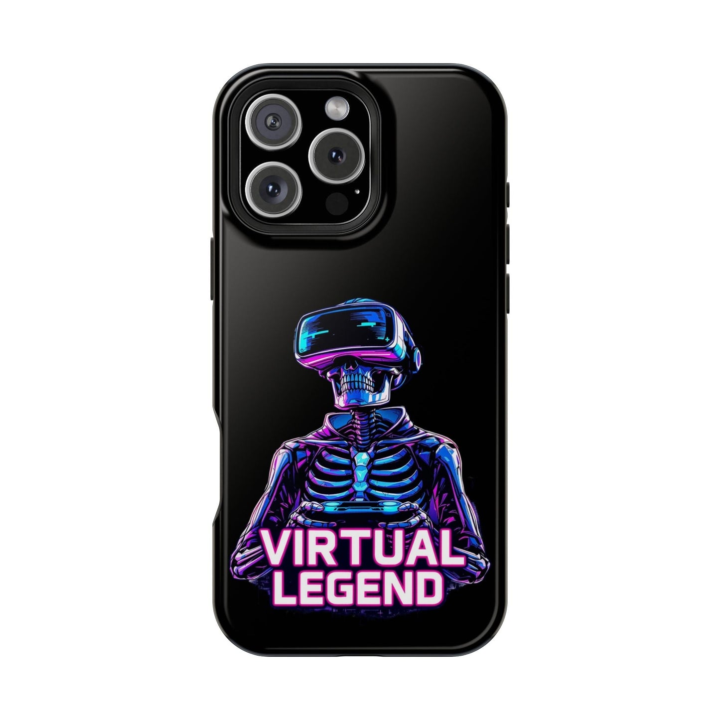 Virtual Legend Gamer iPhone tough case with vibrant skeleton gamer design and durable dual-layer protection