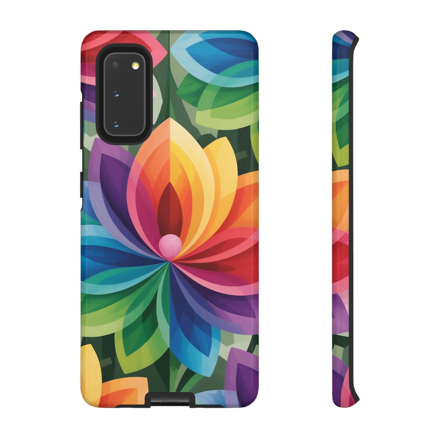 Colorful Rainbow Flower Phone Case for Samsung with durable impact-resistant protection and vibrant floral design