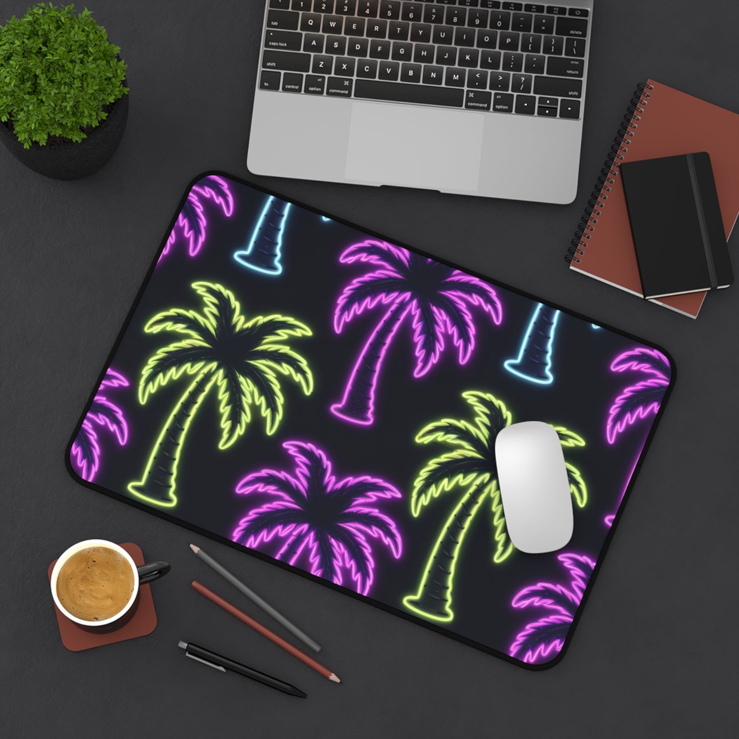 Neon Palm Tree Desk Mat