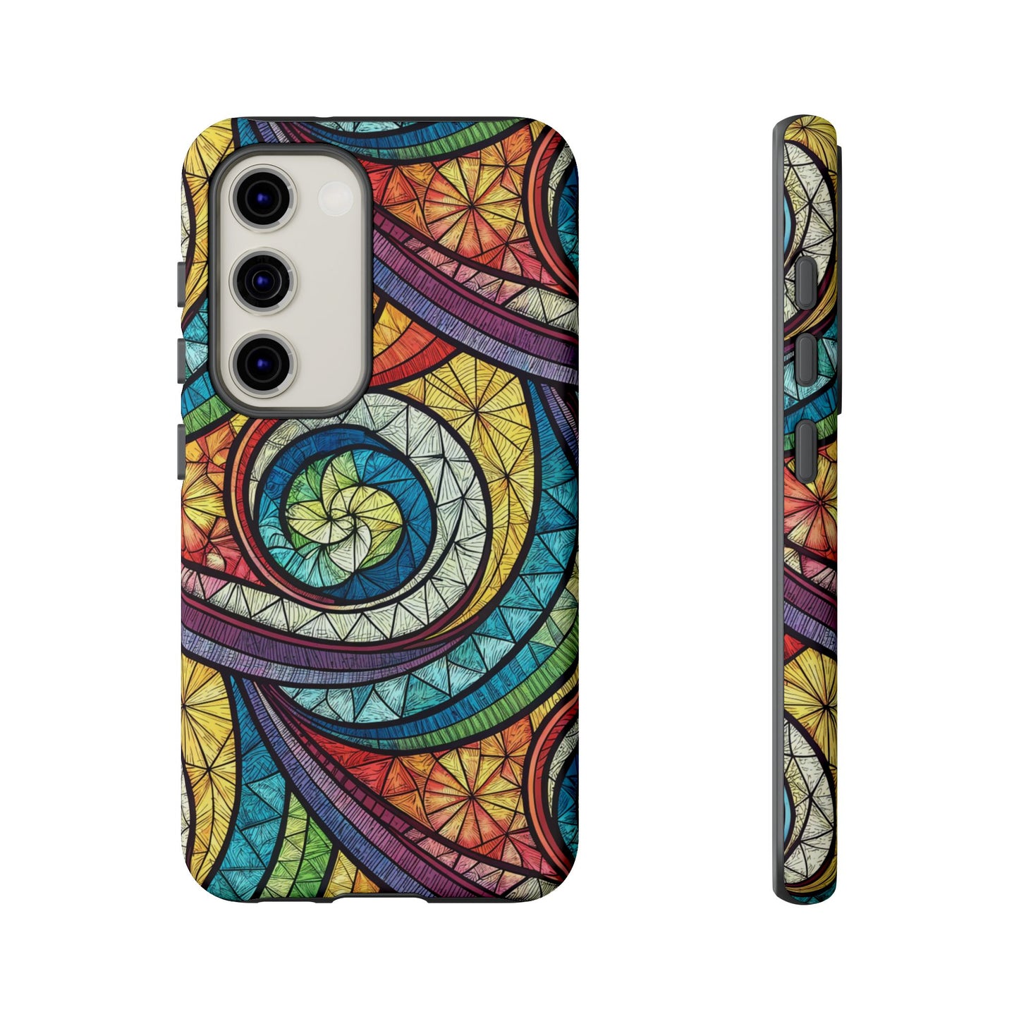 Stained Glass Rainbow Swirl Design Samsung Tough Case